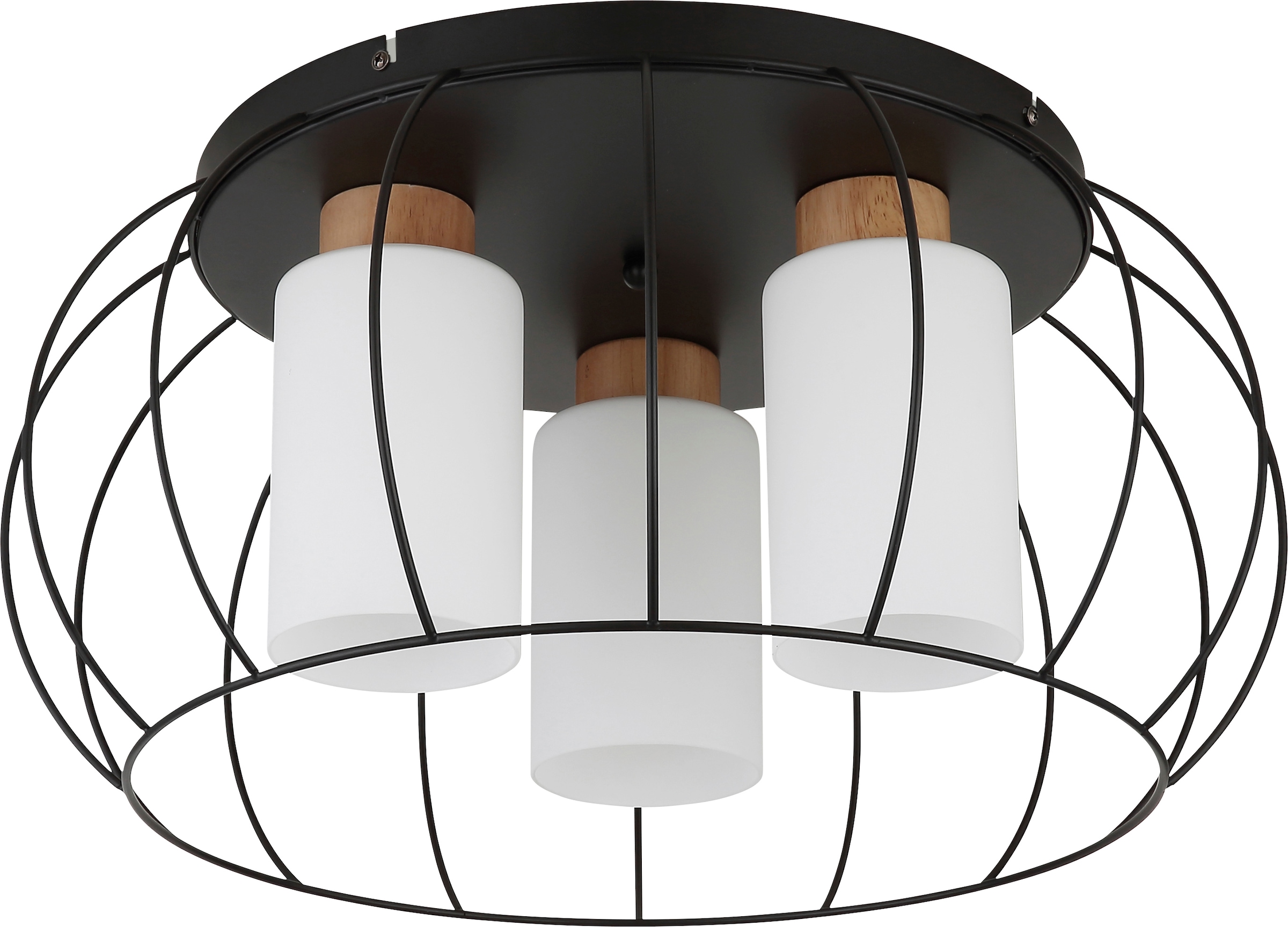 GLOBO LIGHTING Deckenleuchte »ROWENA« E27 1 Stk. Deckenleuchte mit Holz & Glas, matt, modern & gemütlich
