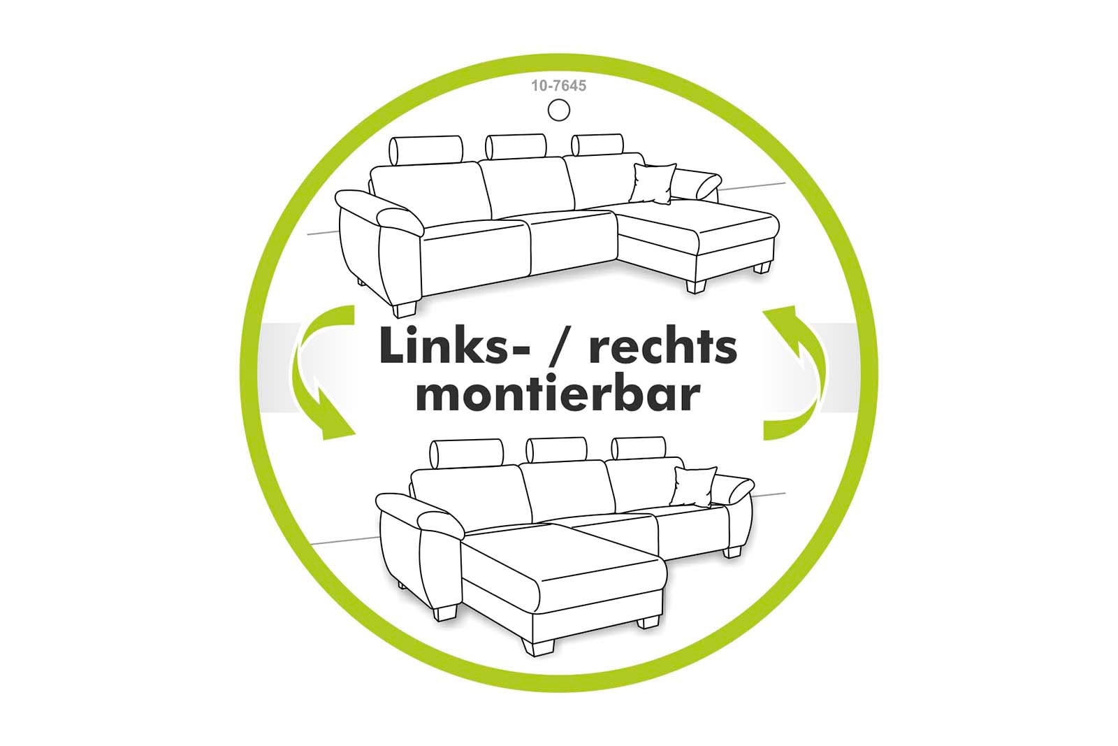 Jockenhöfer Gruppe Ecksofa »Elmau«, inklusive Bettfunktion,Bettkasten,Ottomane links/rechts montierbar