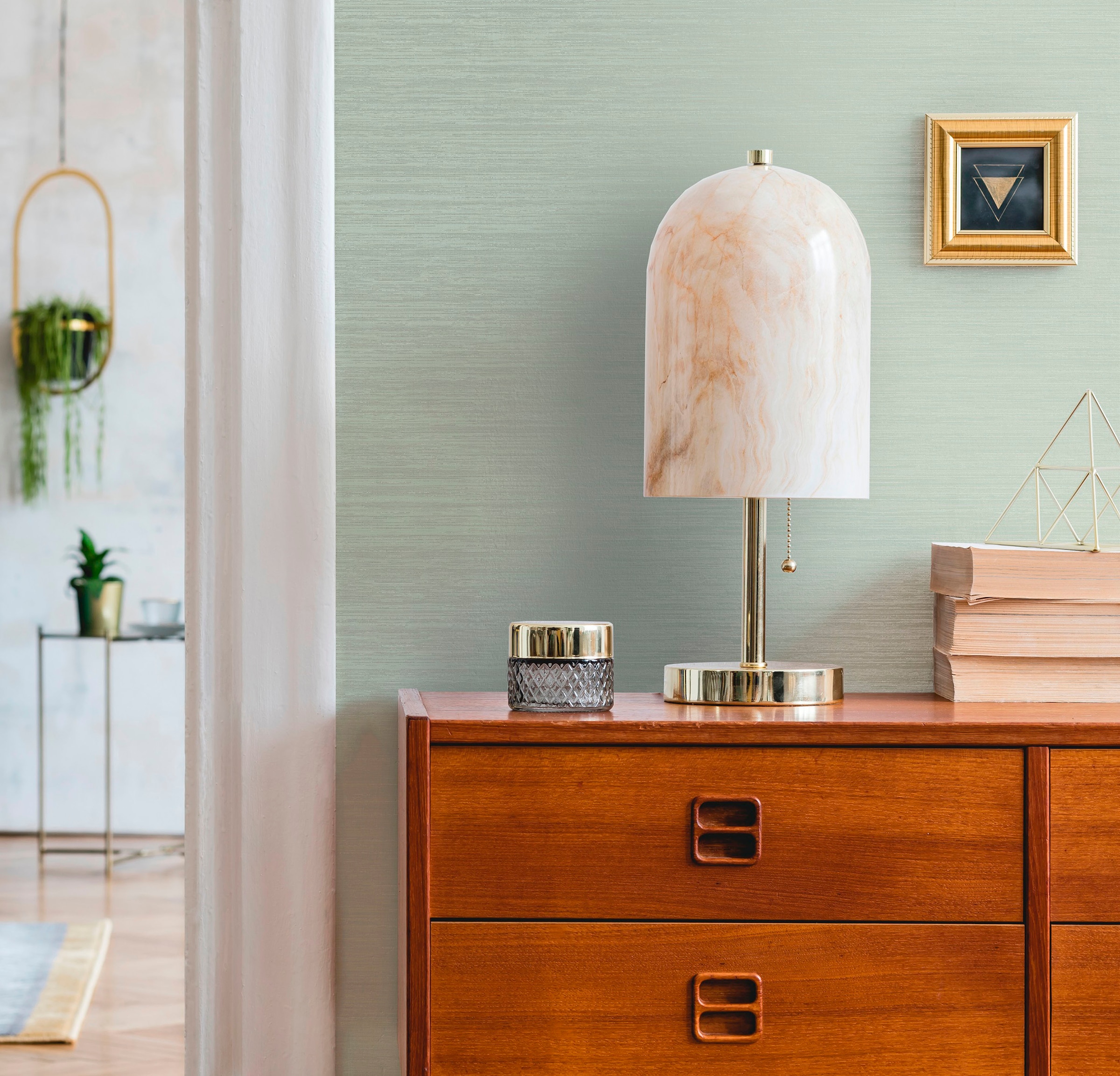 Boutique Vliestapete »Boutique - Vliestapete Gilded Texture Sage - 10mx52cm«, unifarben mit Farbeinsätzen, Boutique - Vliestapete Gilded Texture Sage - 10mx52cm