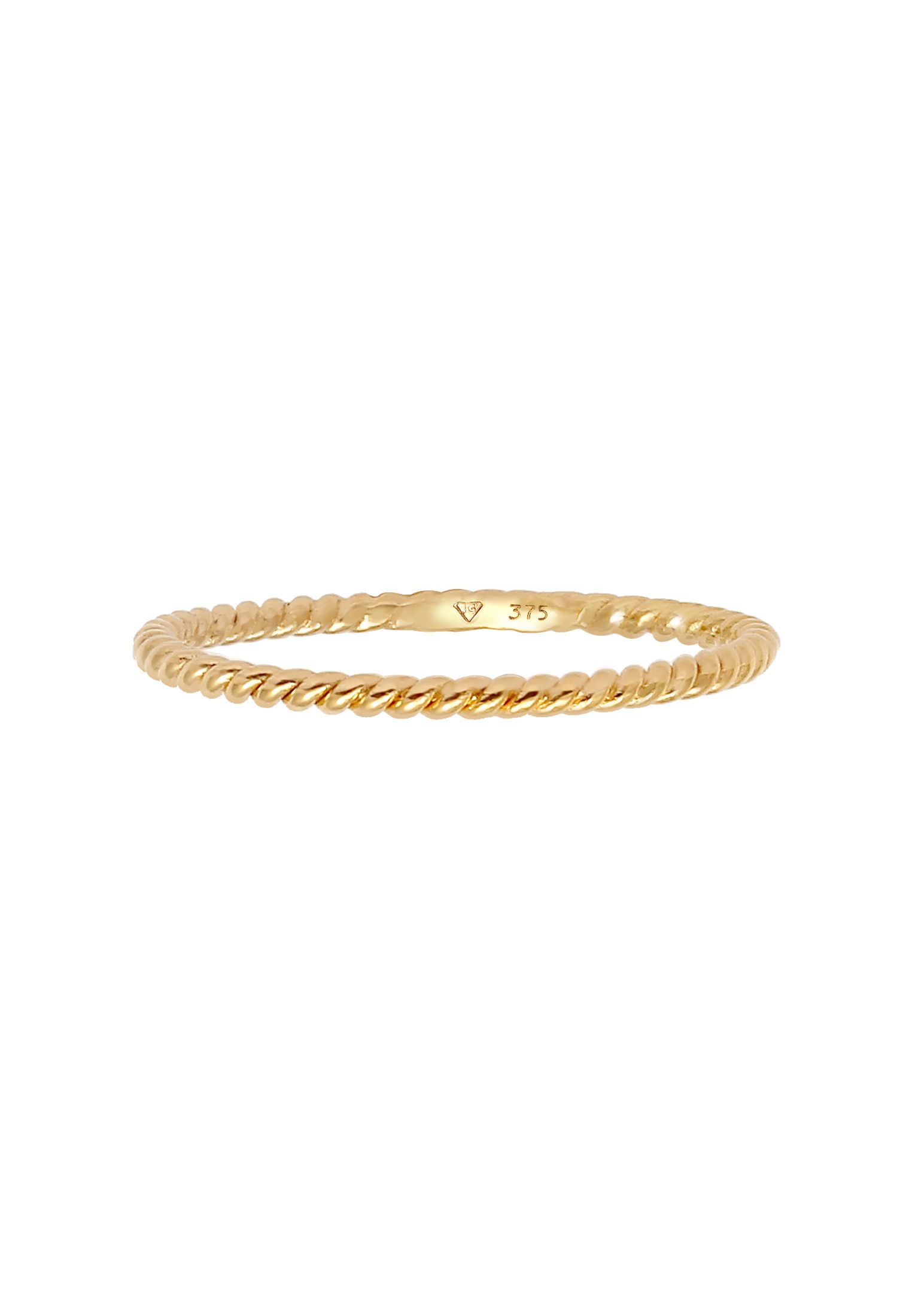 Elli Premium Fingerring »Basic Twisted Gedreht Minimal Look 375 Gelbgold«