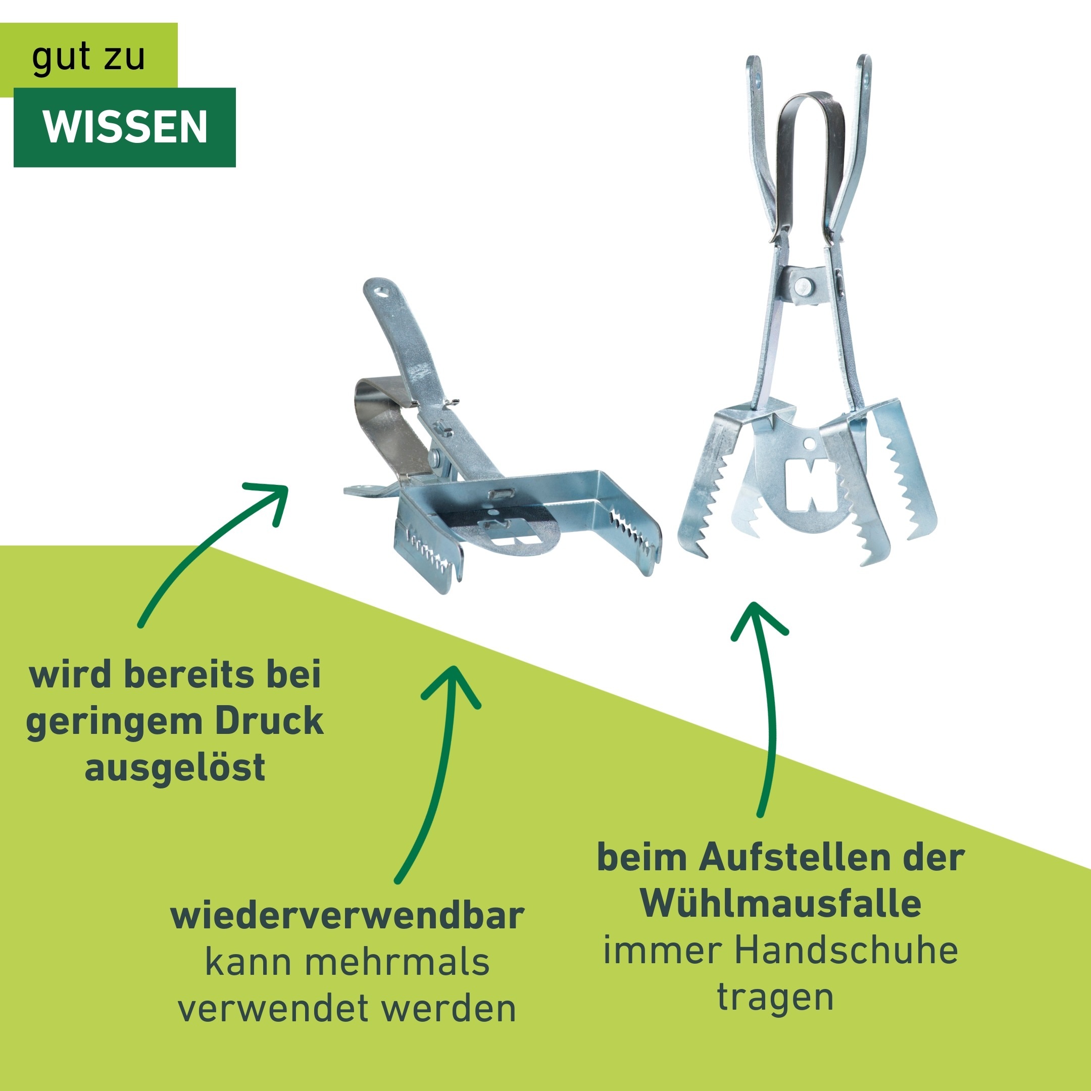 Windhager Lebendfalle »für Wühlmausgänge, Zangen-Wühlmausfalle« Schnappfalle wiederverwendbar, verzinkt, silber