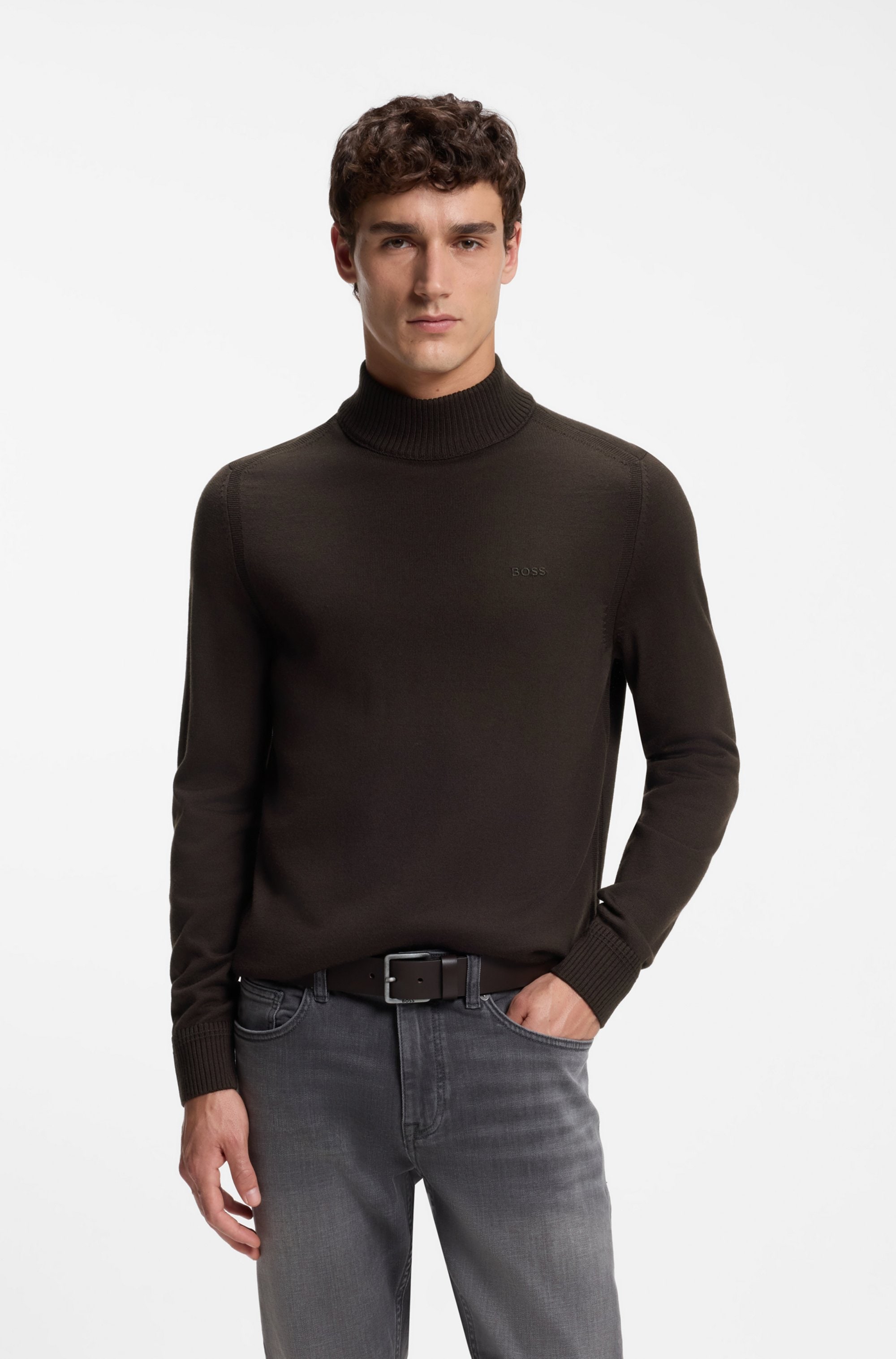 BOSS ORANGE "Avac M1" Regular Fit, Schurwollmischung, Stehkragen