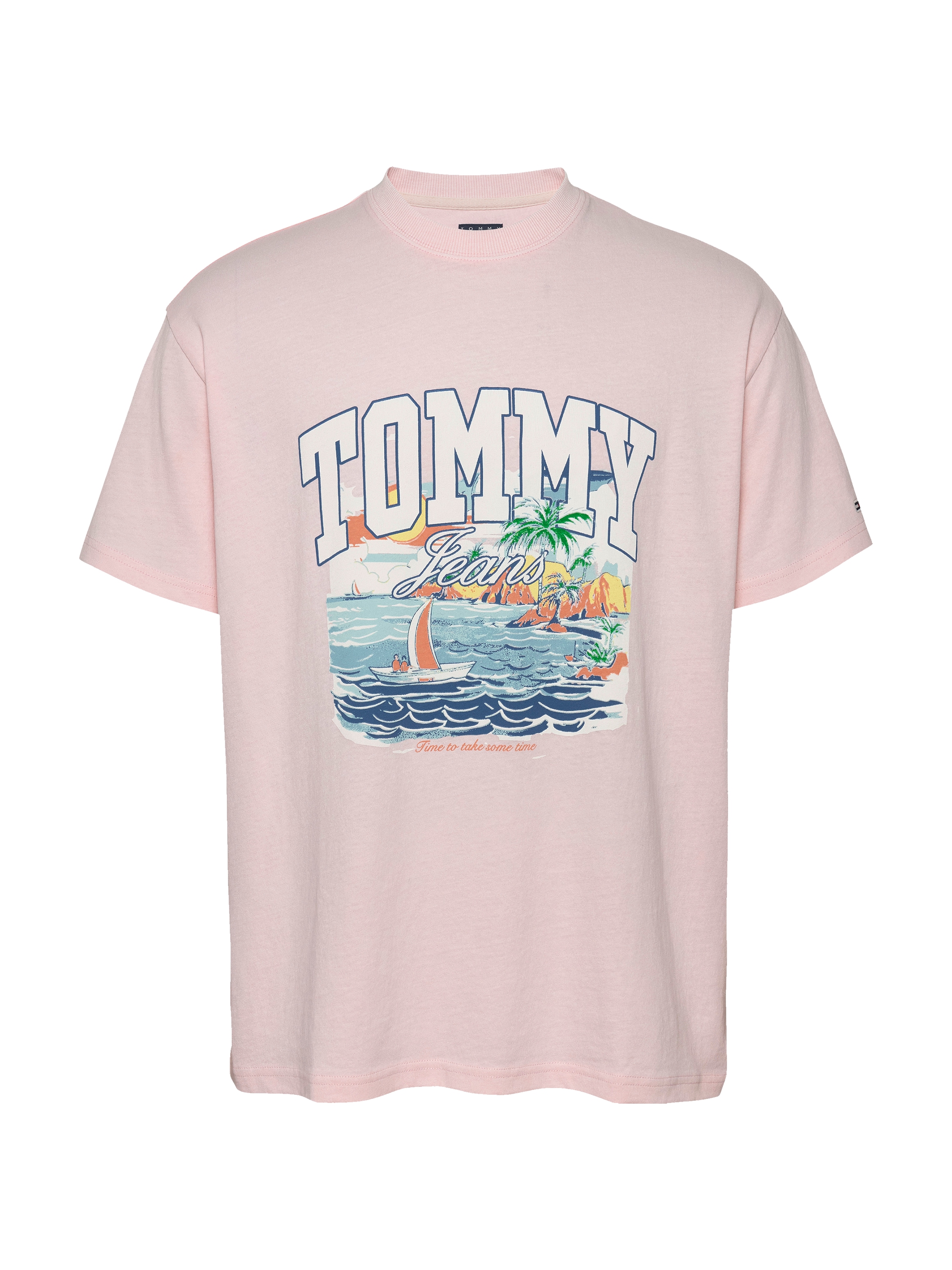 Tommy Jeans T-Shirt »TJM RLX ARCH SAILING SS TEE EXT«, mit großem, mehrfarbigen Print auf der Brust