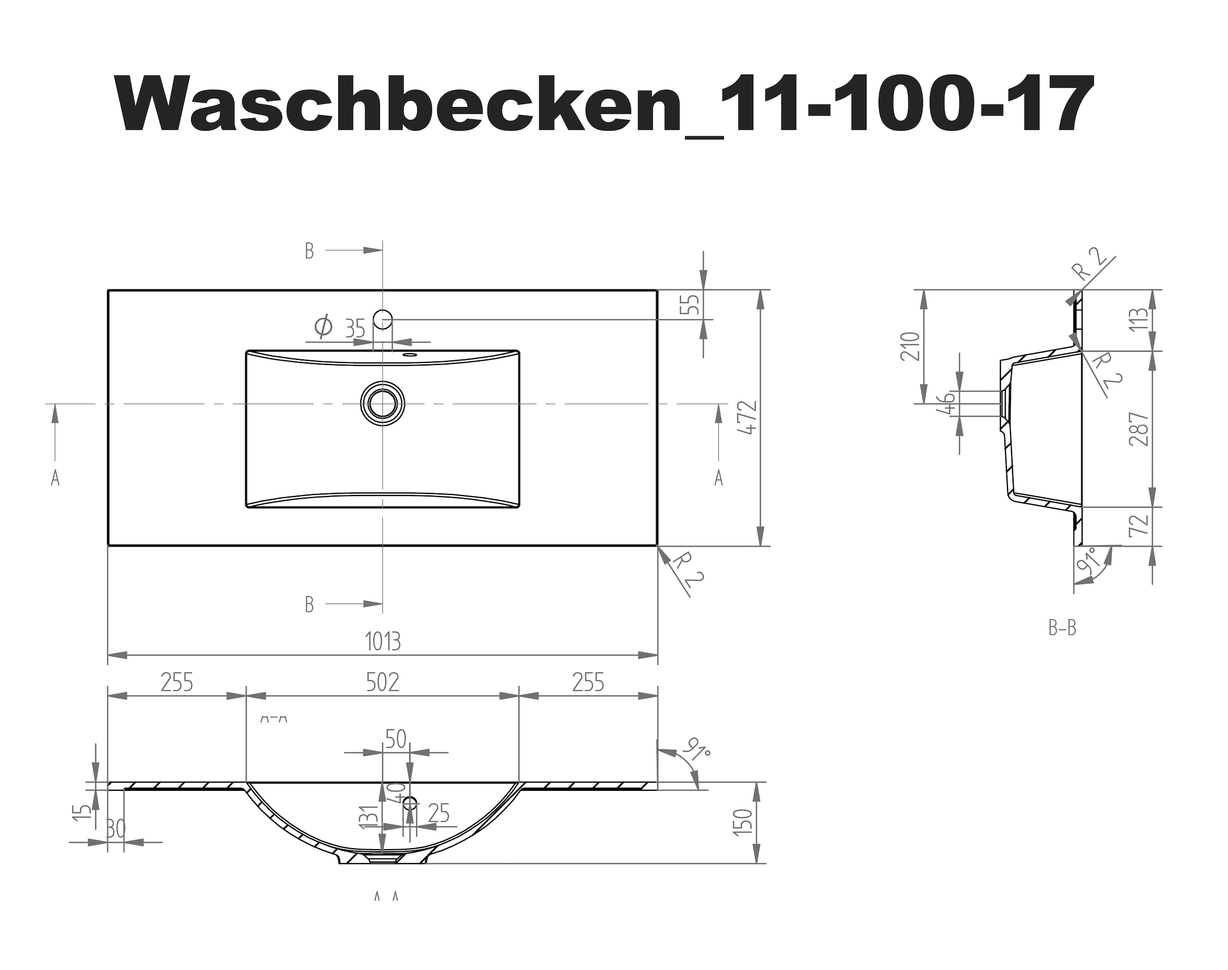 BASIC by Balculina Badmöbel-Set »Best«, (3 St.), Breite 185 cm,Badezimmerset 3-tlg, Softclose