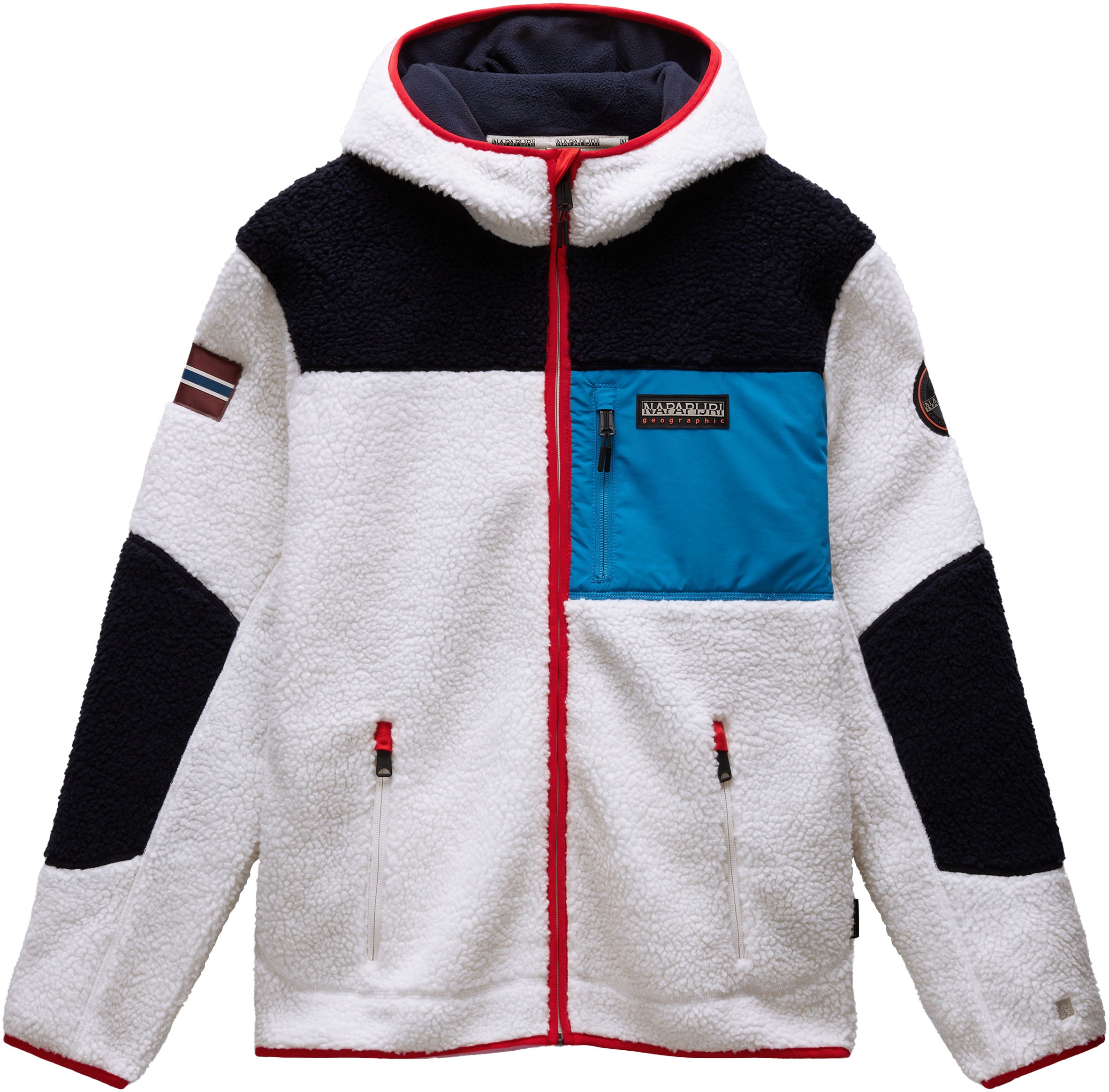 Napapijri Plüschjacke "YUPIK" mit Kapuze mit kontrastfarbenen Details günstig online kaufen