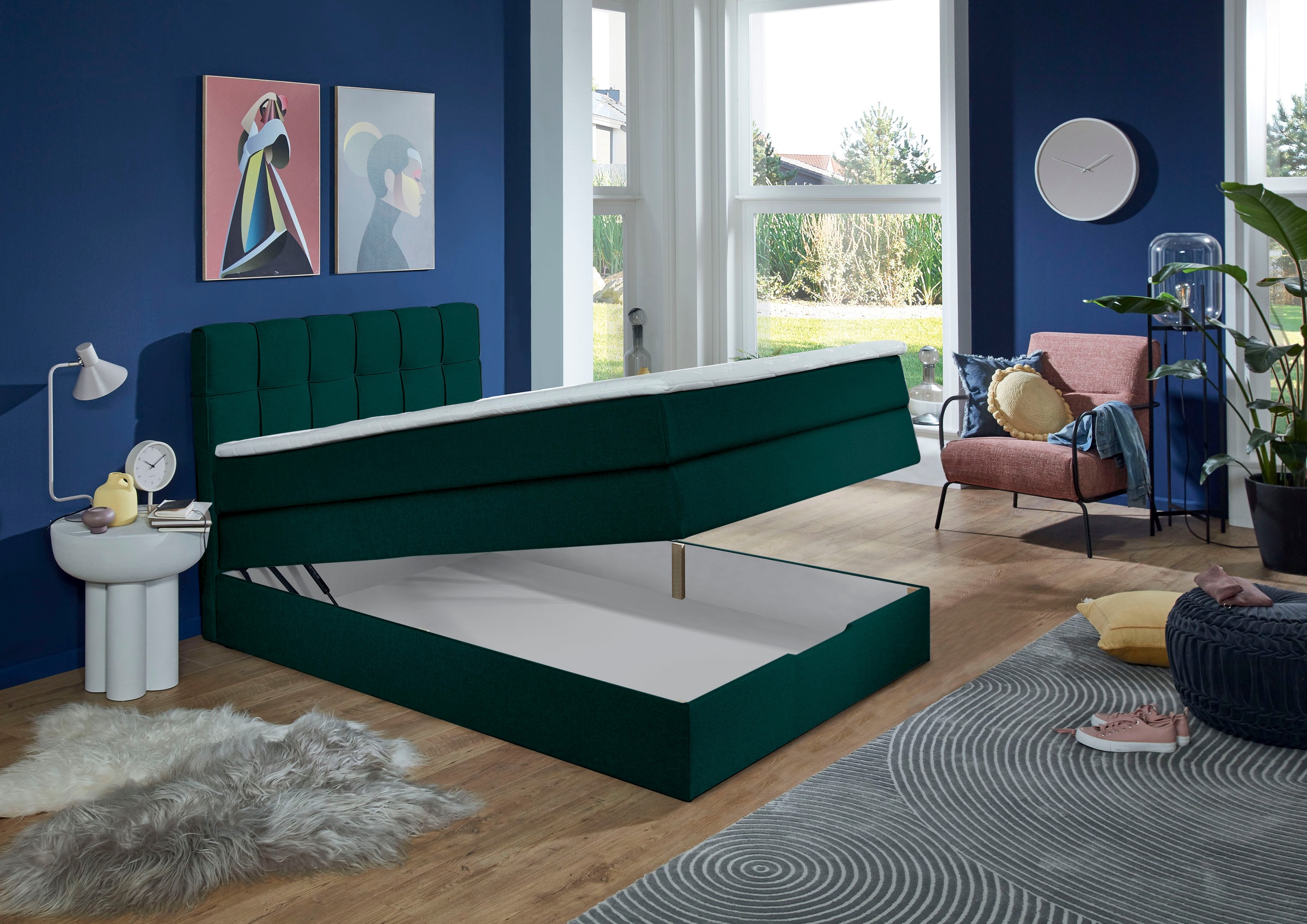 INOSIGN Boxspringbett »Fornoli«, inkl. Topper und Bettkasten, H3 in zwei Matratzenarten
