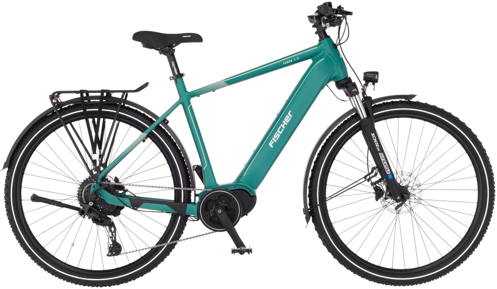 FISCHER Fahrrad "TERRA 4.0i 630 55" 10 Gang Shimano CUES Schaltwerk Mittelmotor mit Akku-Ladegerät mit Werkzeug, Pedelec, Elektrofahrrad für Damen und Herren