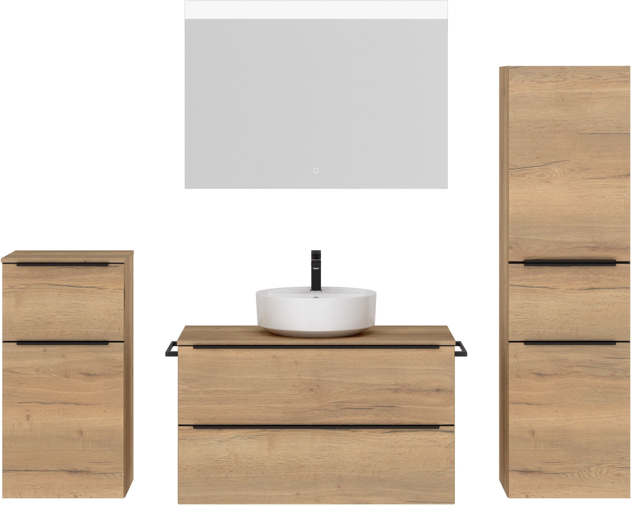 nobilia Badmöbel-Set "Alvene" vormontiert, mit Soft-Close, 4 Stk. tlg. günstig online kaufen