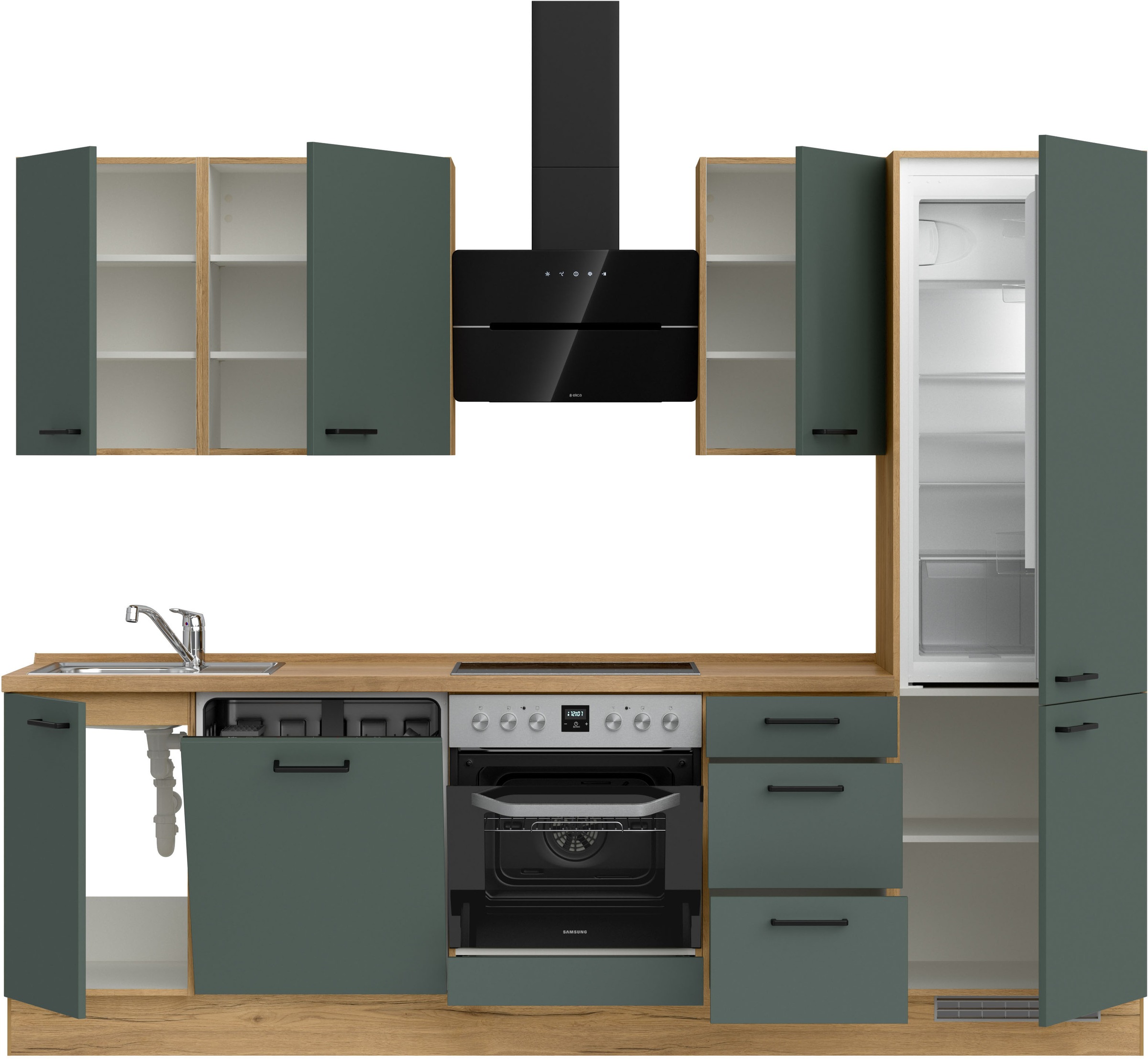 nobilia® Küchenzeile »"Easytouch II"«, vormontiert, Ausrichtung wählbar, Breite 270 cm, wahlw. mit E-Geräten
