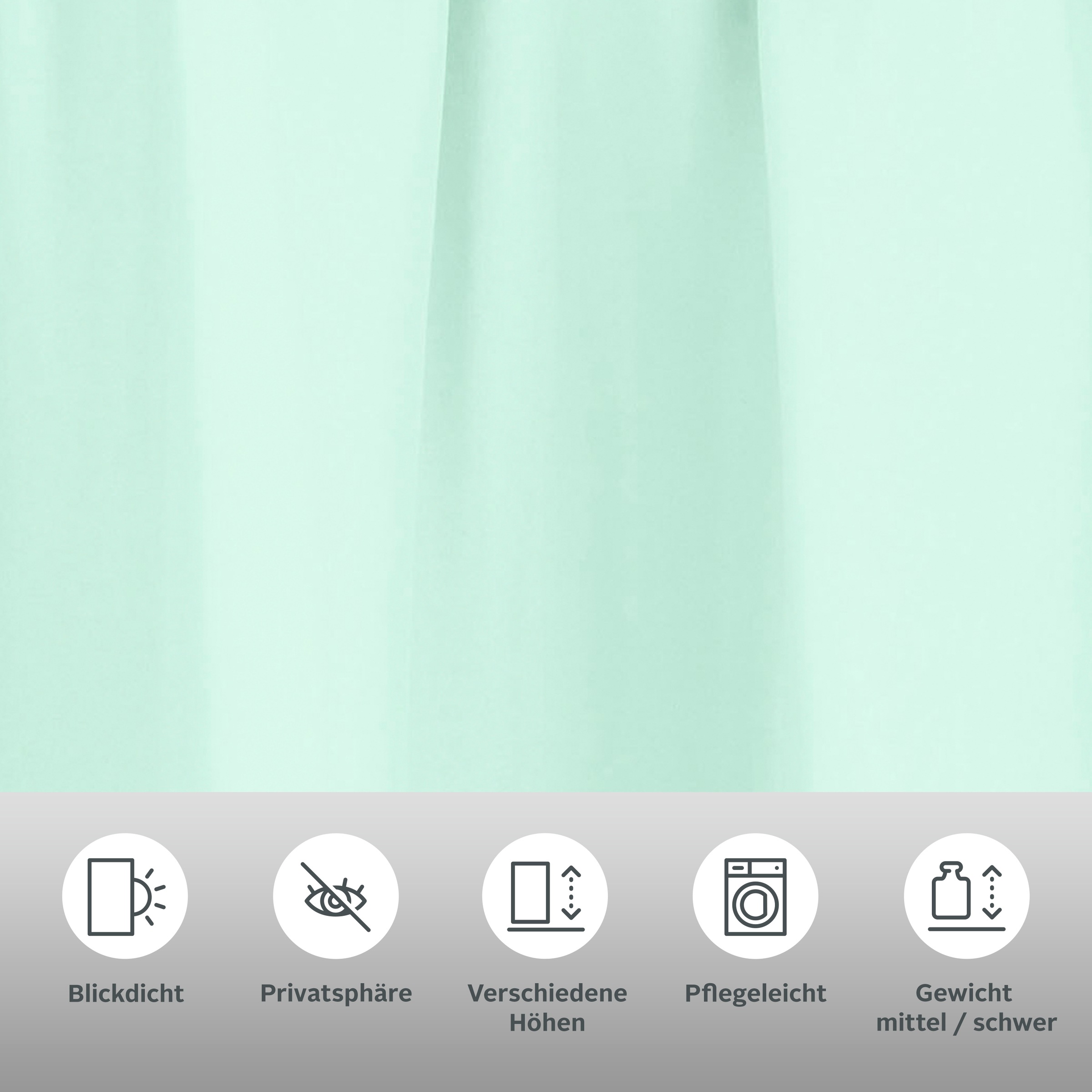 Thumbnail - my home Vorhang "Parry" Kräuselband 2 Stk. tlg. 2-er Set, blickdicht, monochrom, basic, einfarbig, Bestseller