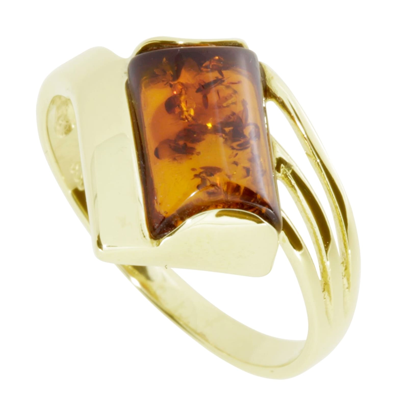 Fingerring OSTSEE-SCHMUCK "- Astrid - Gold 333/000 - Bernstein" Gr. 62, gold (gold 333, goldfarben, gelb), Fingerringe, Damen, 62, Fingerring 4