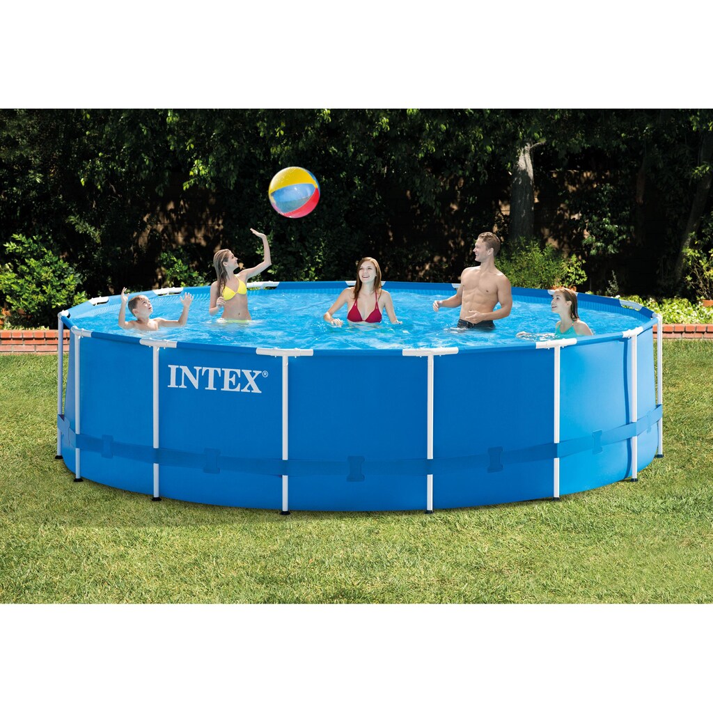 Intex Pool »Metal Frame™ Pool Komplett-Set, Intex«, (Set, 5 tlg.)