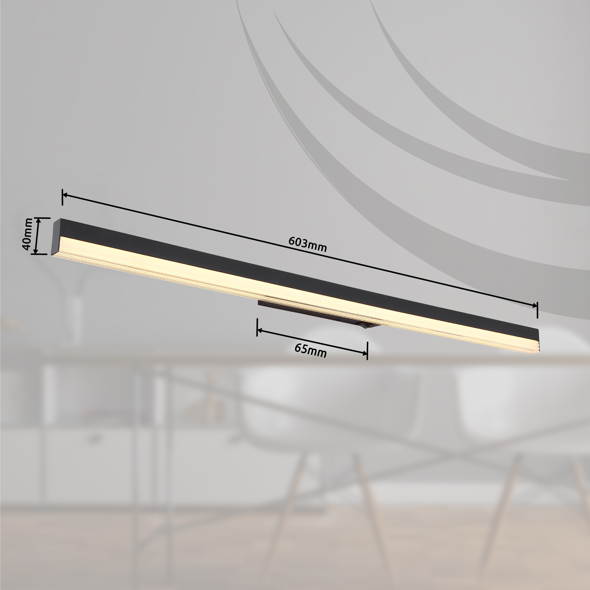 GLOBO LIGHTING LED Wandleuchte »SALLO«, Leuchtmittel LED-Modul | LED fest integriert, Wandlampe/schwarz/3000K/6000K/Stufenschalter/opal/Wohnzimmer/Flur