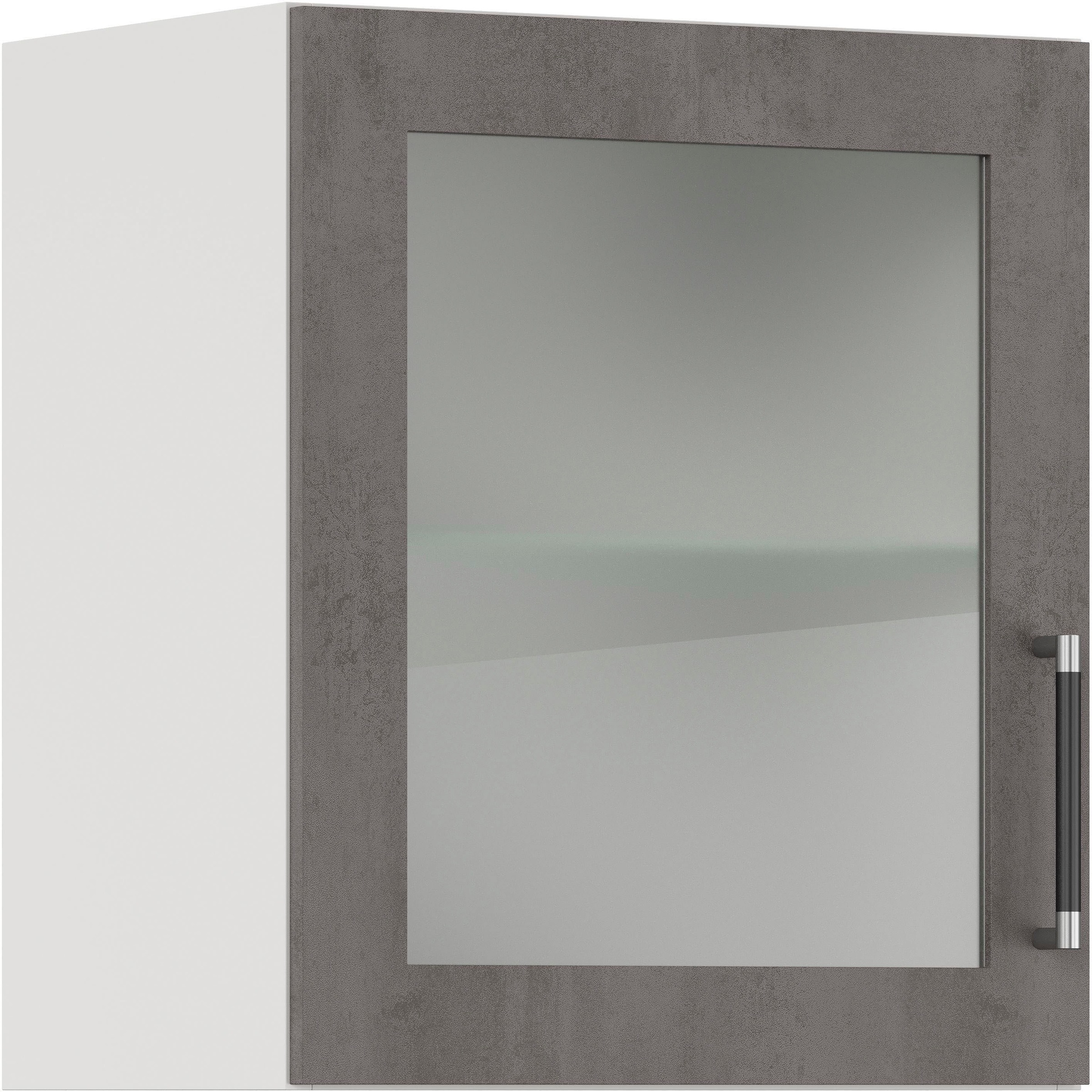 IMPULS KÜCHEN Glashängeschrank »"Prag", Breite/Höhe: 50 oder 60/57,9 cm«, vormontiert, mit Glasdrehtür, mit verstellbarem Glasfachboden
