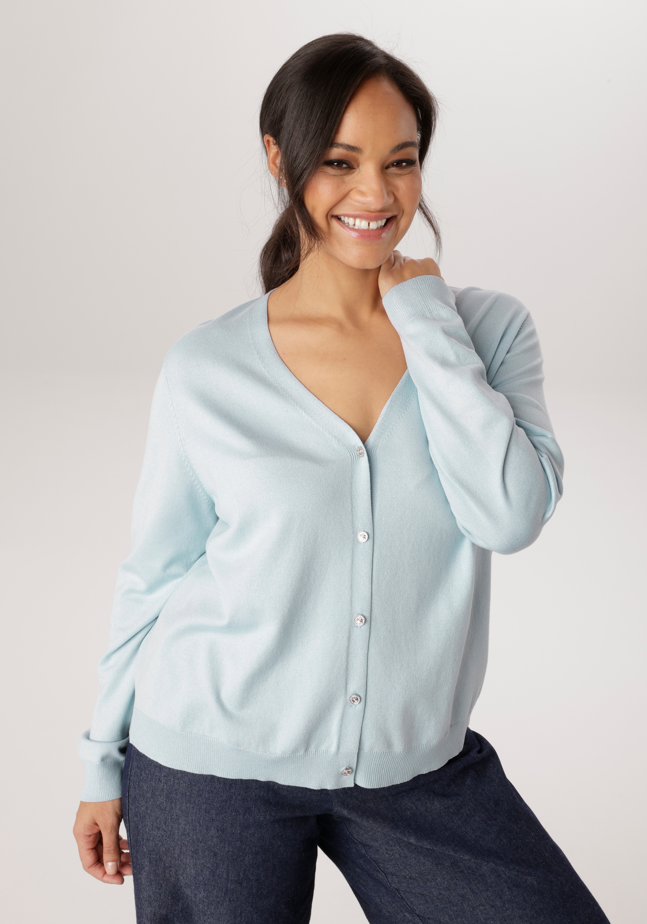 Aniston PLUS Strickjacke mit edlen Knöpfen - NEUE KOLLEKTION