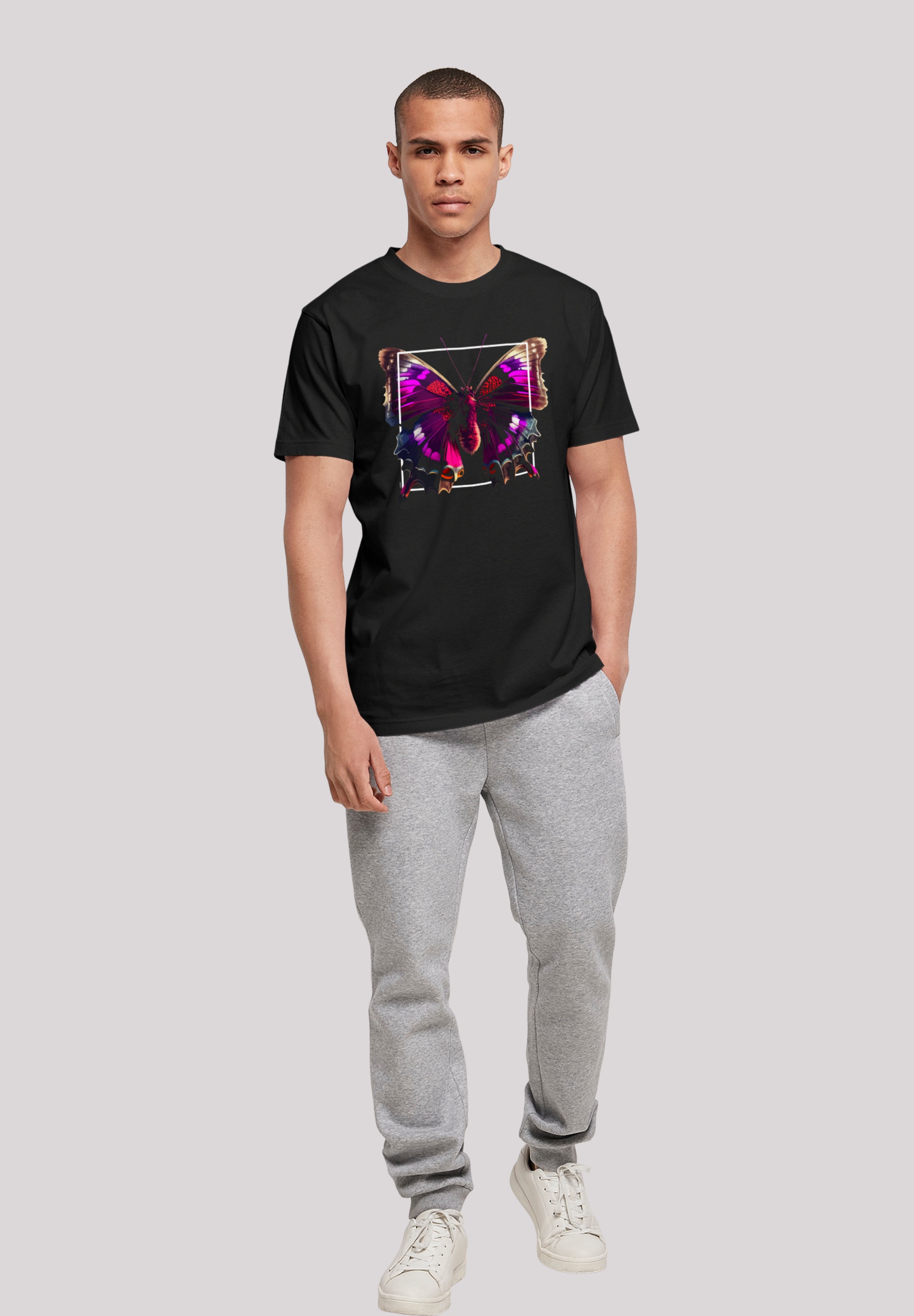 F4NT4STIC T-Shirt »Pink Schmetterling TEE UNISEX«, Print