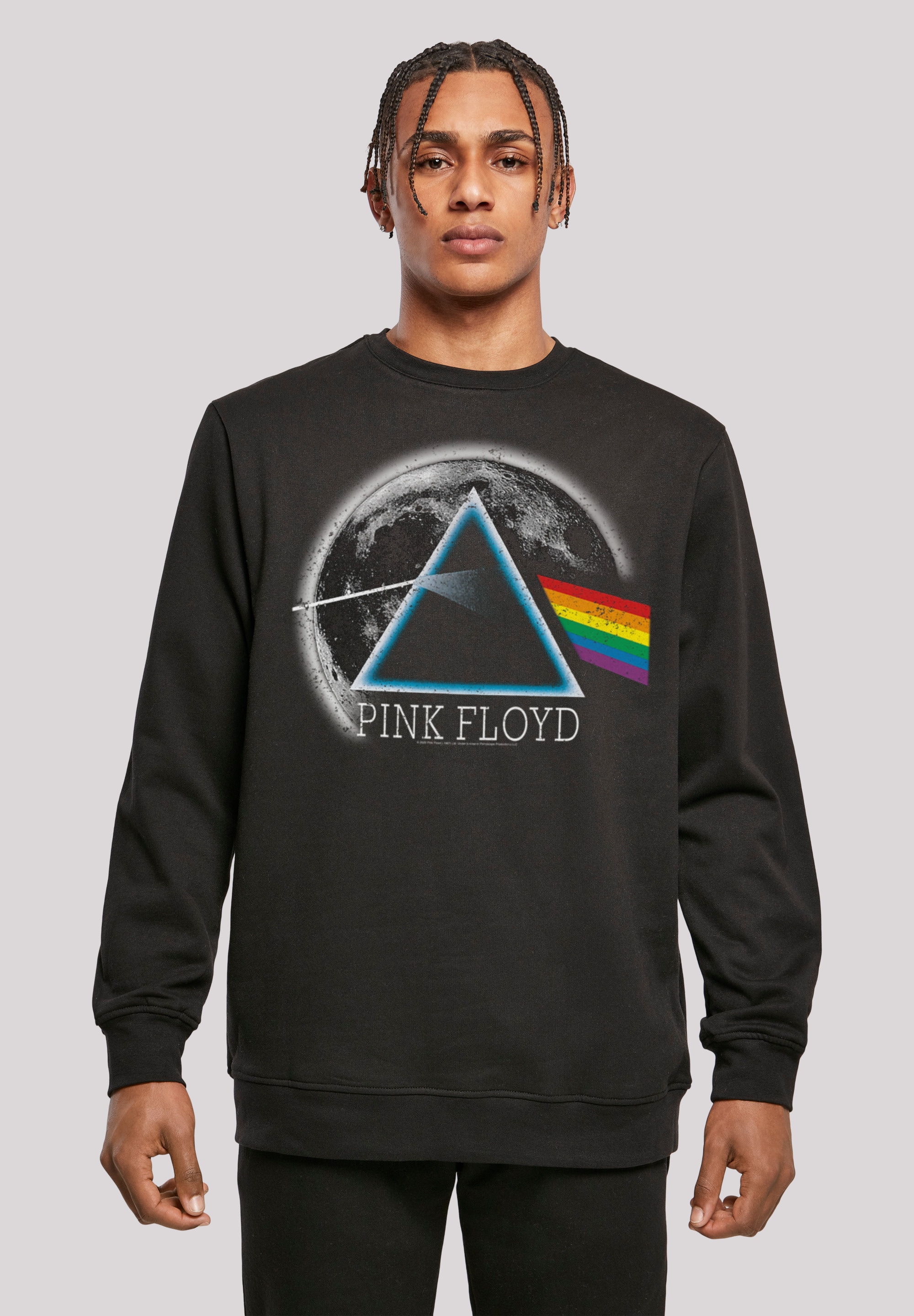 F4NT4STIC Sweatshirt "Pink Floyd Dark Side of The Moon Distressed Moon", Print