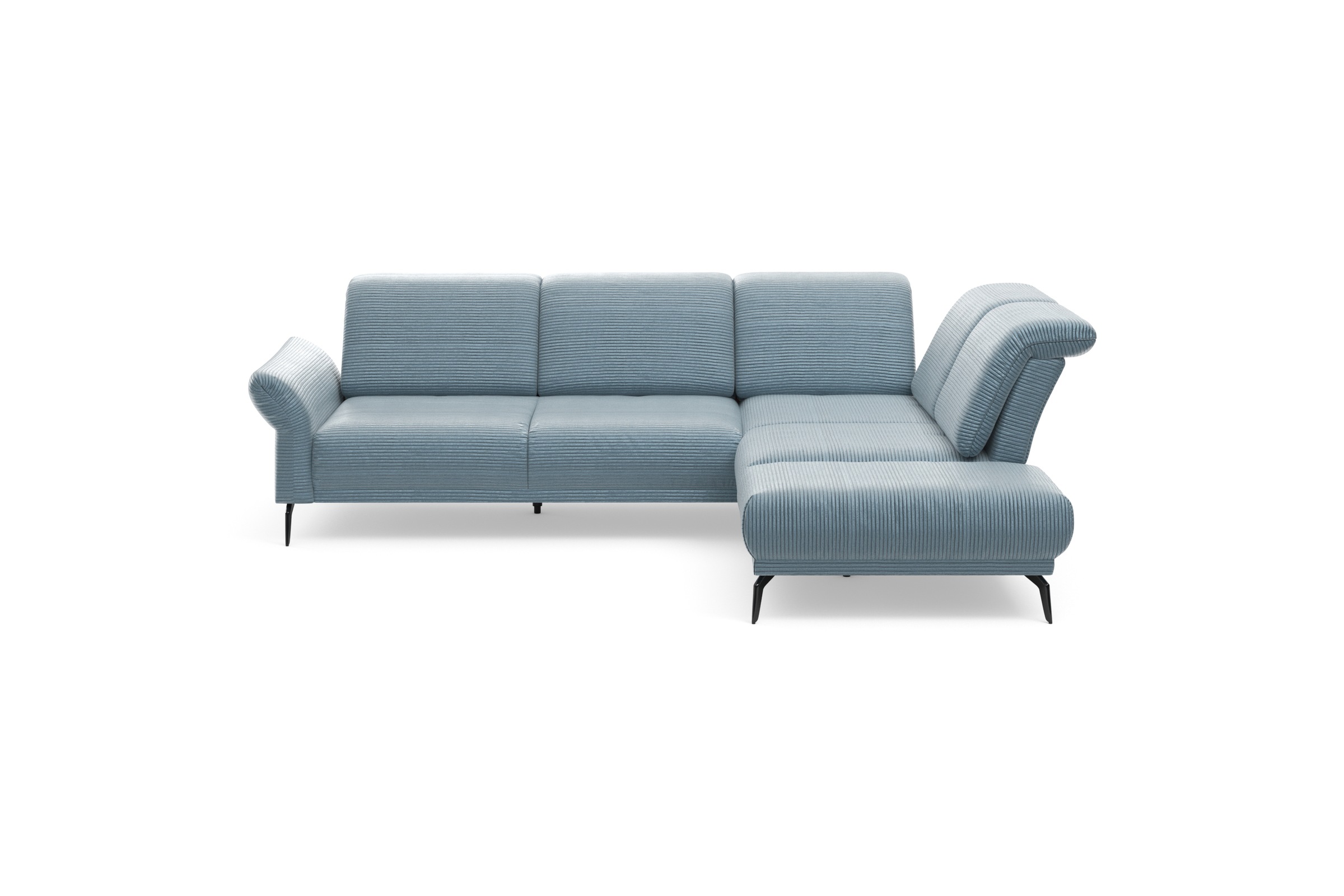 Home affaire Ecksofa »Coco L-Form« Sitztiefen-, Arm- und Kopfteilverstellung, Cord-Bezug, Fußhöhe 15 cm