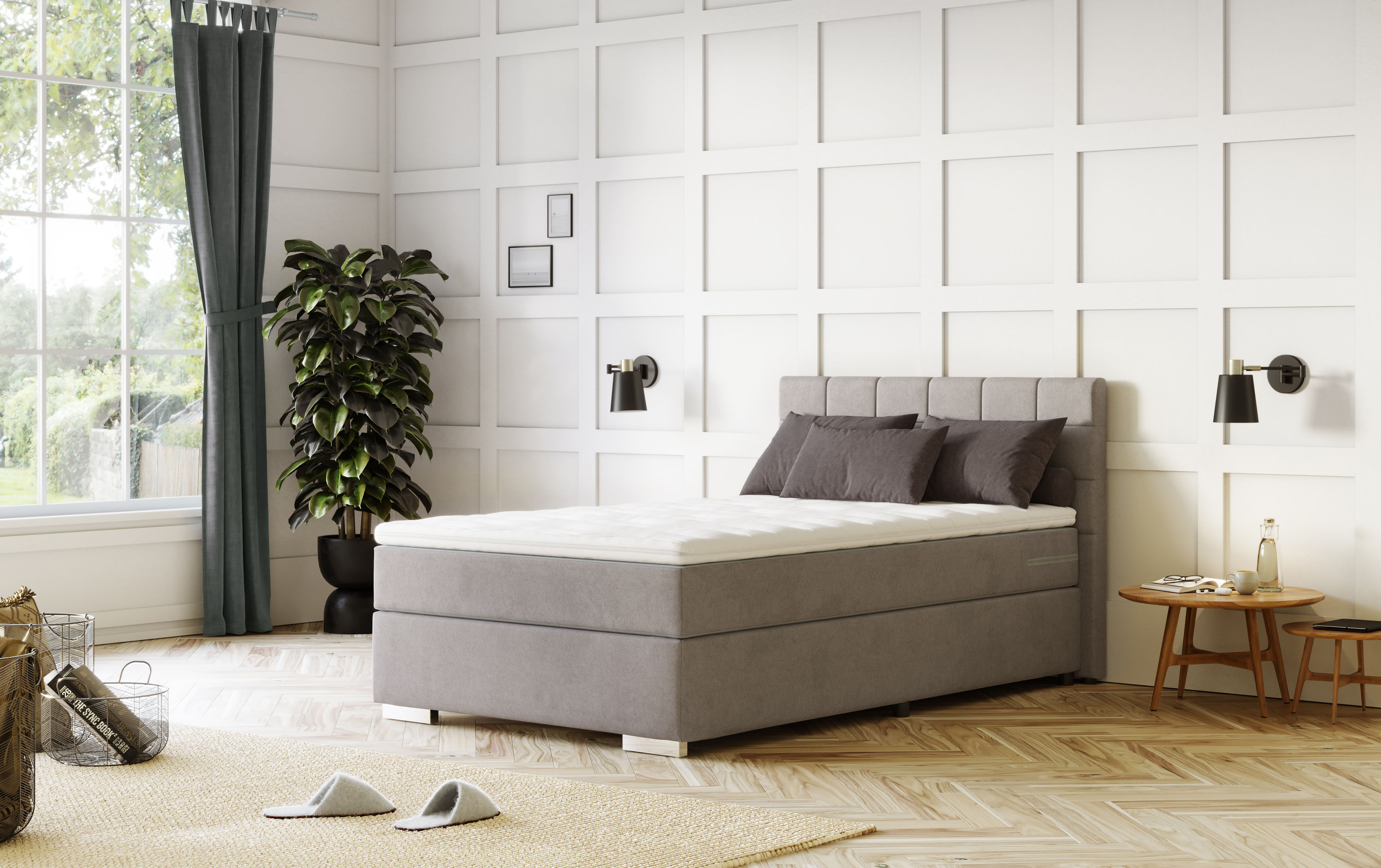 COTTA Boxspringbett "Simba erhältlich in verschiedenen Breiten, Farben und Härtegraden" Bezugsstoff: Struktur fein