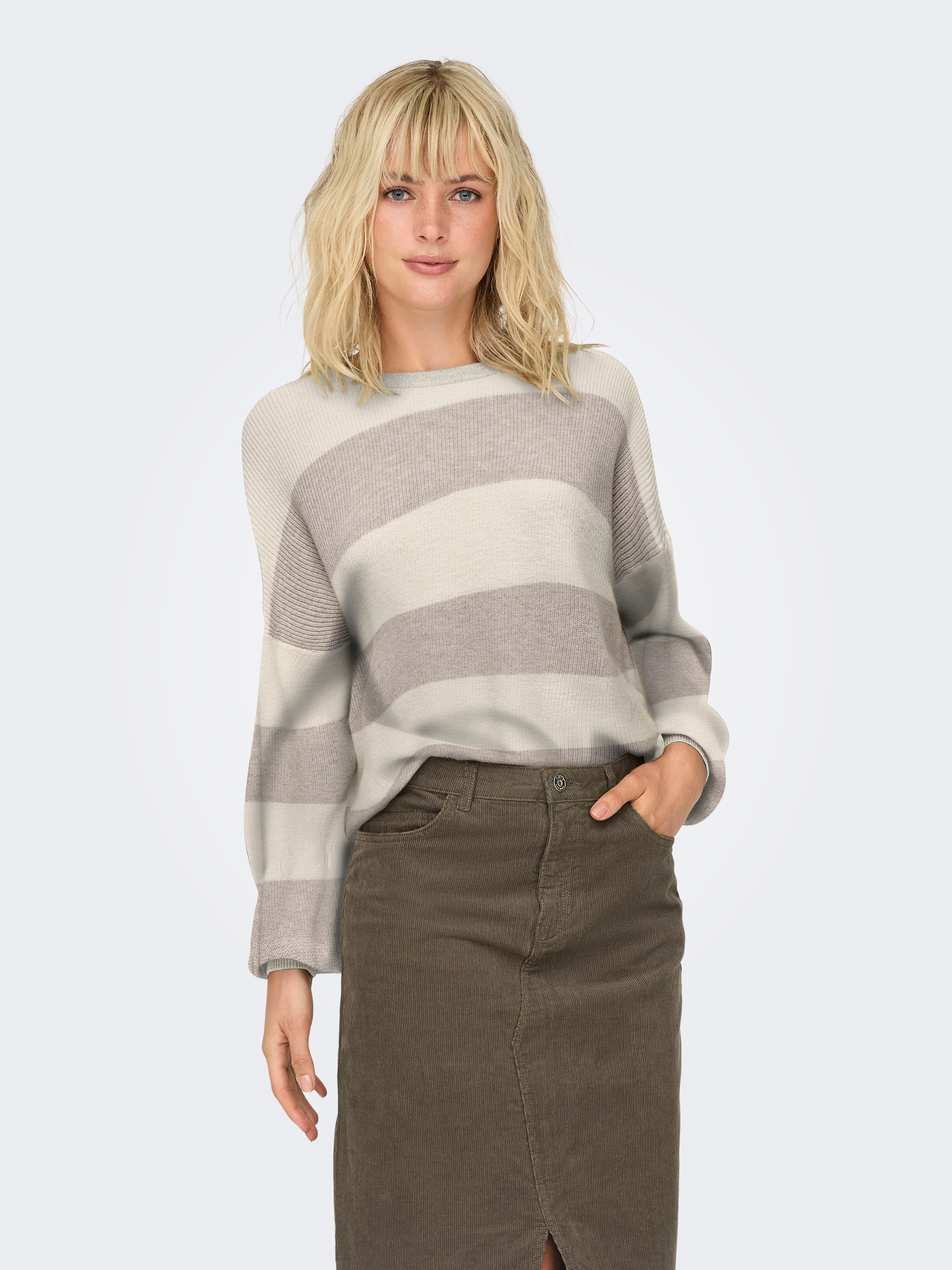 ONLY Strickpullover "ONLATIA L/S STRIPE PULLOVER KNT NOOS" mit dem auffälli günstig online kaufen