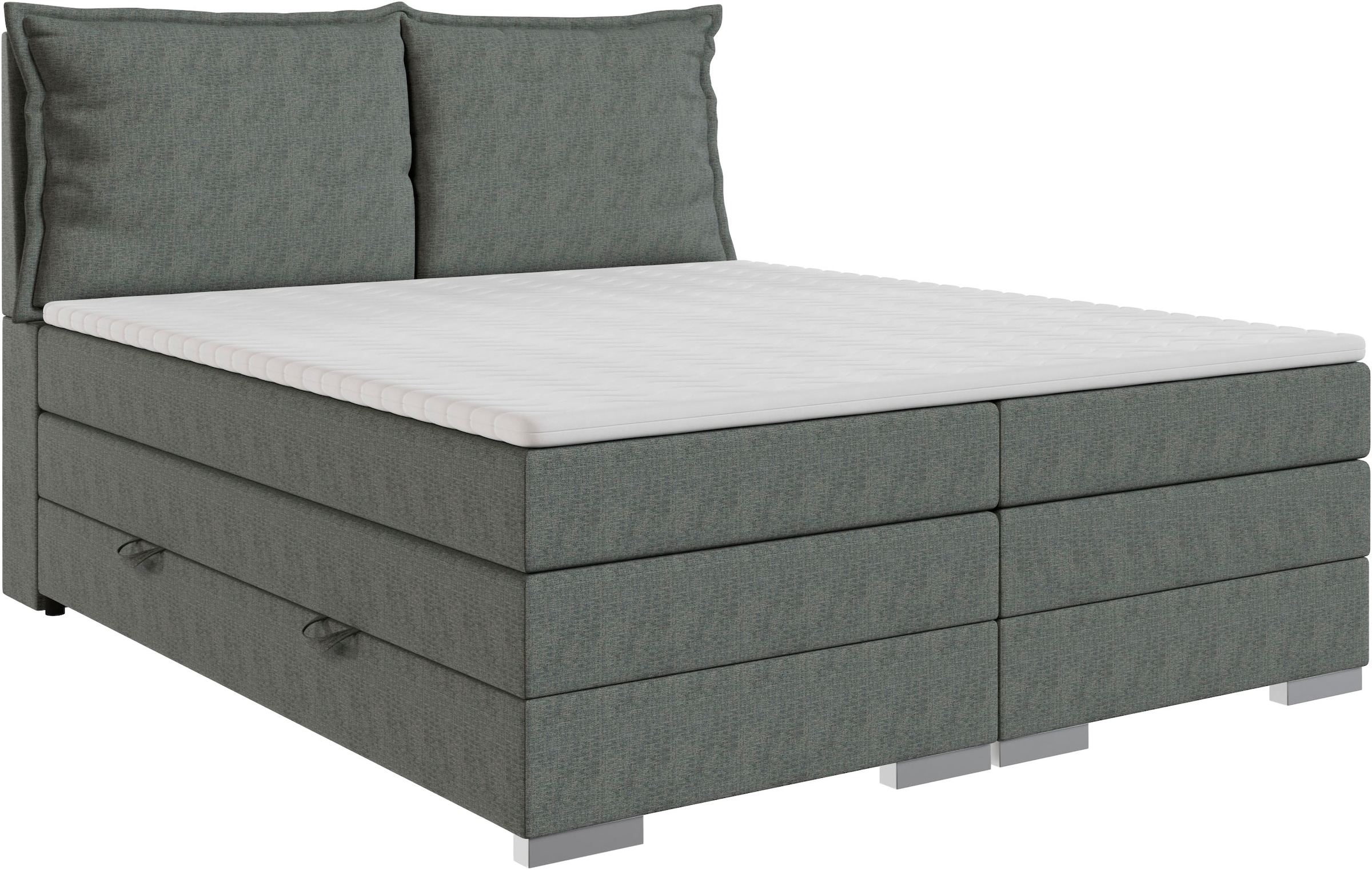 FORTE Boxspringbett »Pillows mit Bettkasten, erhältlich in den Breiten 140, 160 & 180cm« in verschiedenen Farben erhältlich