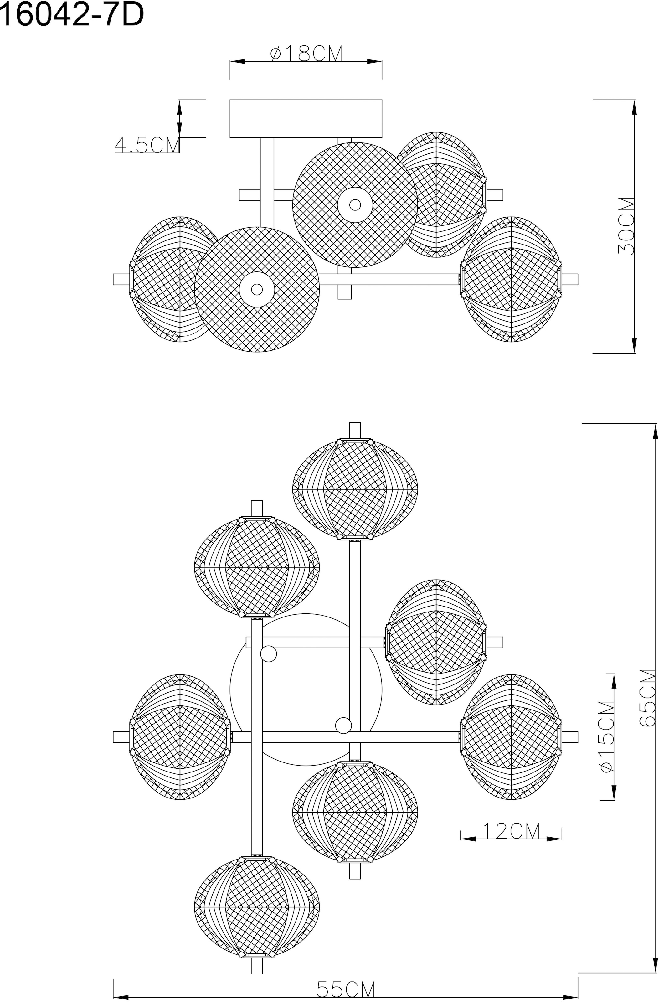GLOBO LIGHTING LED Deckenleuchte »AIDA«, Leuchtmittel LED-Modul | LED fest integriert, Deckenlampe/schwarz/Farben fixierbar/CCT 3000/6500/4500K