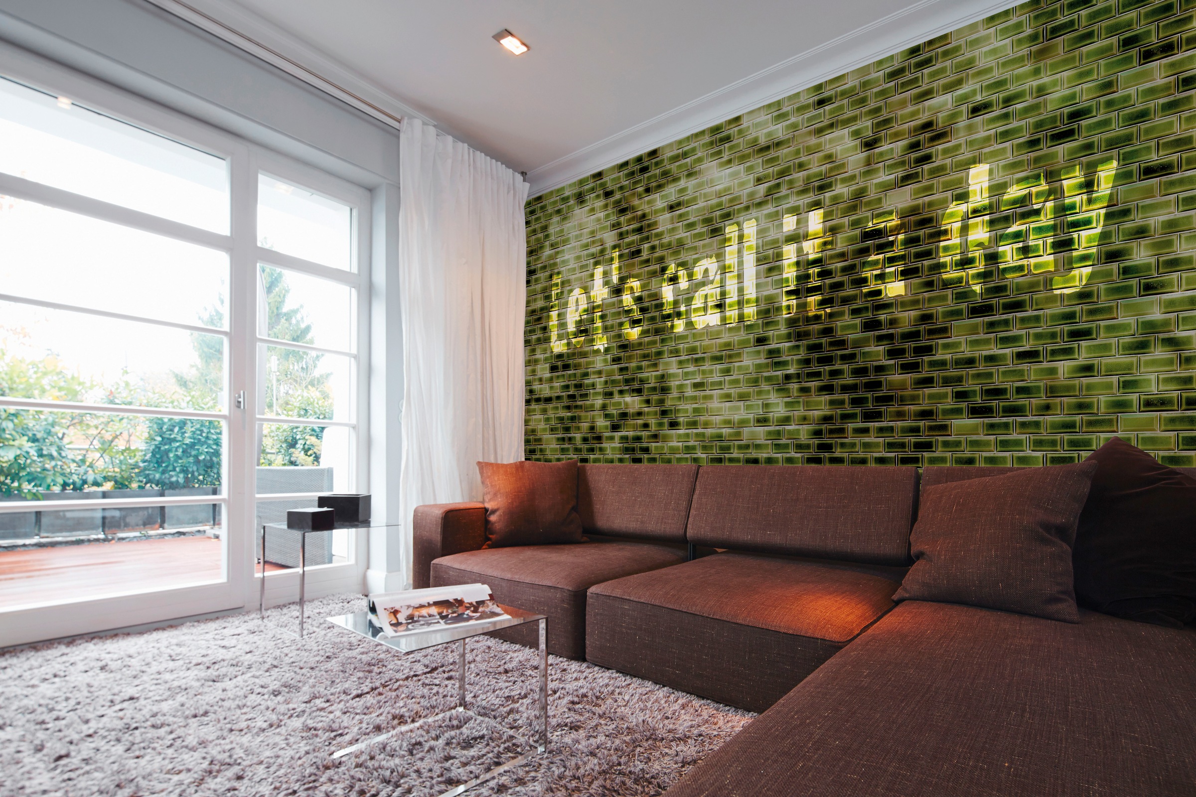 Architects Paper Fototapete »Atelier 47 Black Tiles«, Steinoptik-mit Schrift, Vlies, Wand, Schräge, Decke