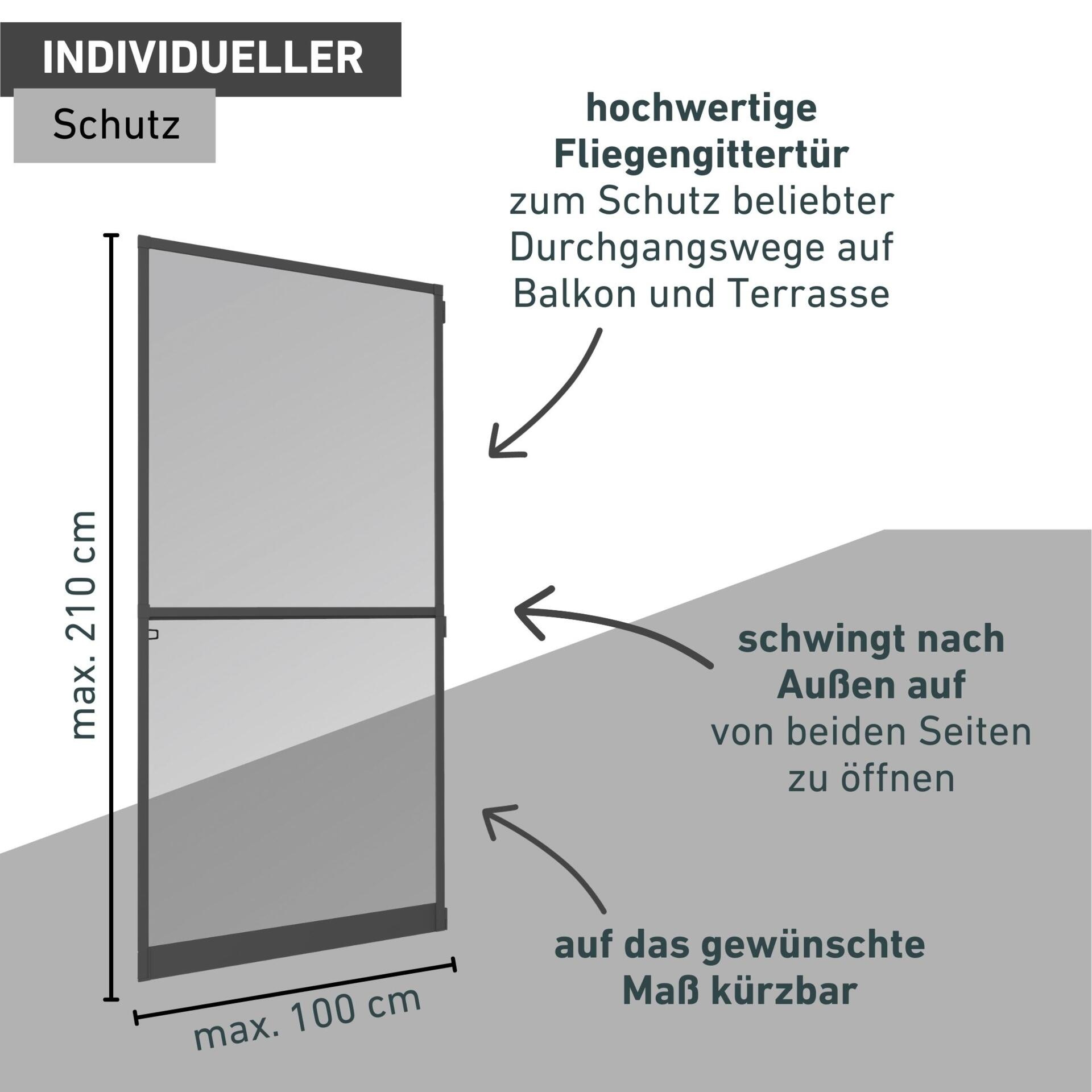 Windhager Insektenschutz-Tür »Plus für Balkon- und Terrassentüren, hochwertige Fliegengittertür« Fliegengitter in weiß oder anthrazit erhältlich, 100 x 210 cm
