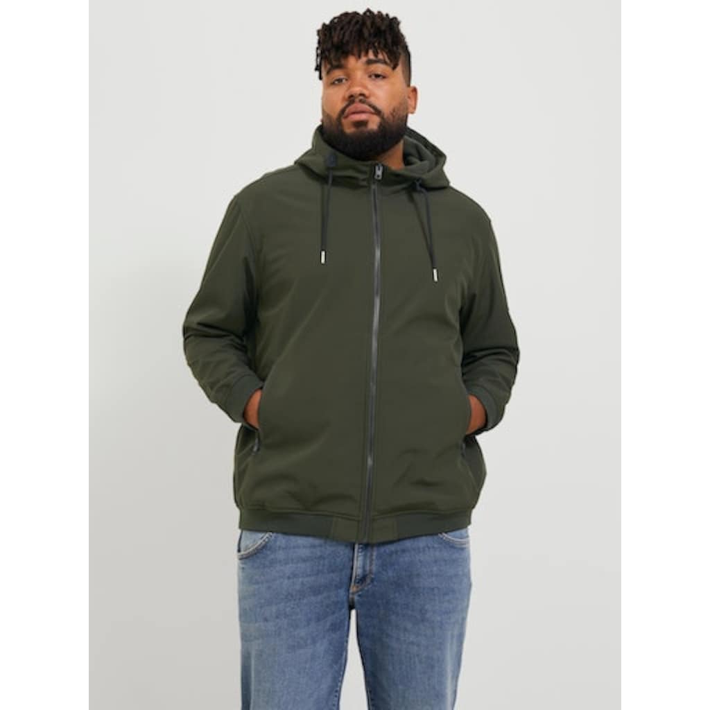 Jack & Jones PlusSize Softshelljacke »JJEBASIC SOFTSHELL HOOD NOOS PLS«, mit Kapuze