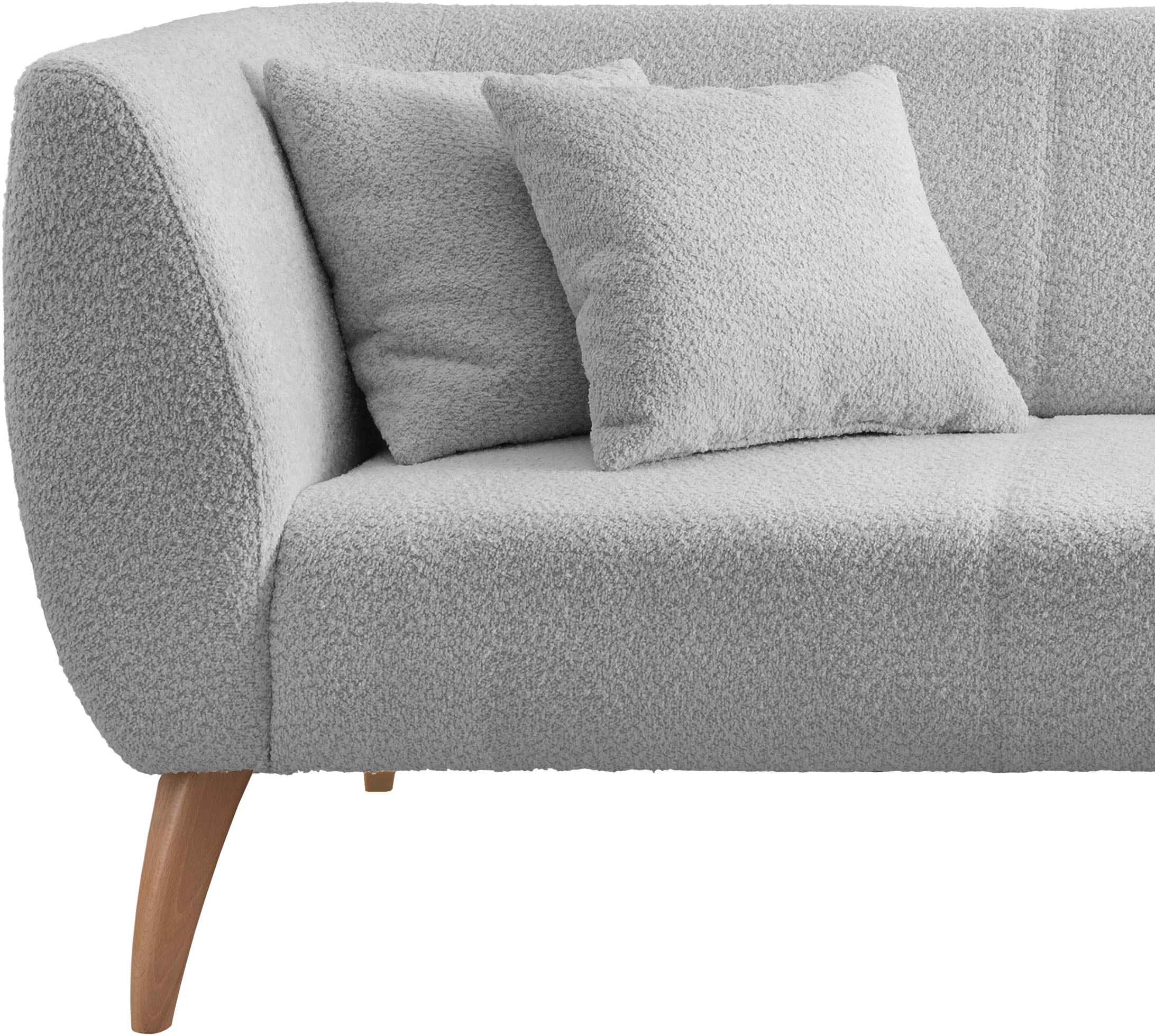 INOSIGN Ecksofa »Colori L-Form«, Holzfußfarbe wählbar, inkl. 4x Zierkissen