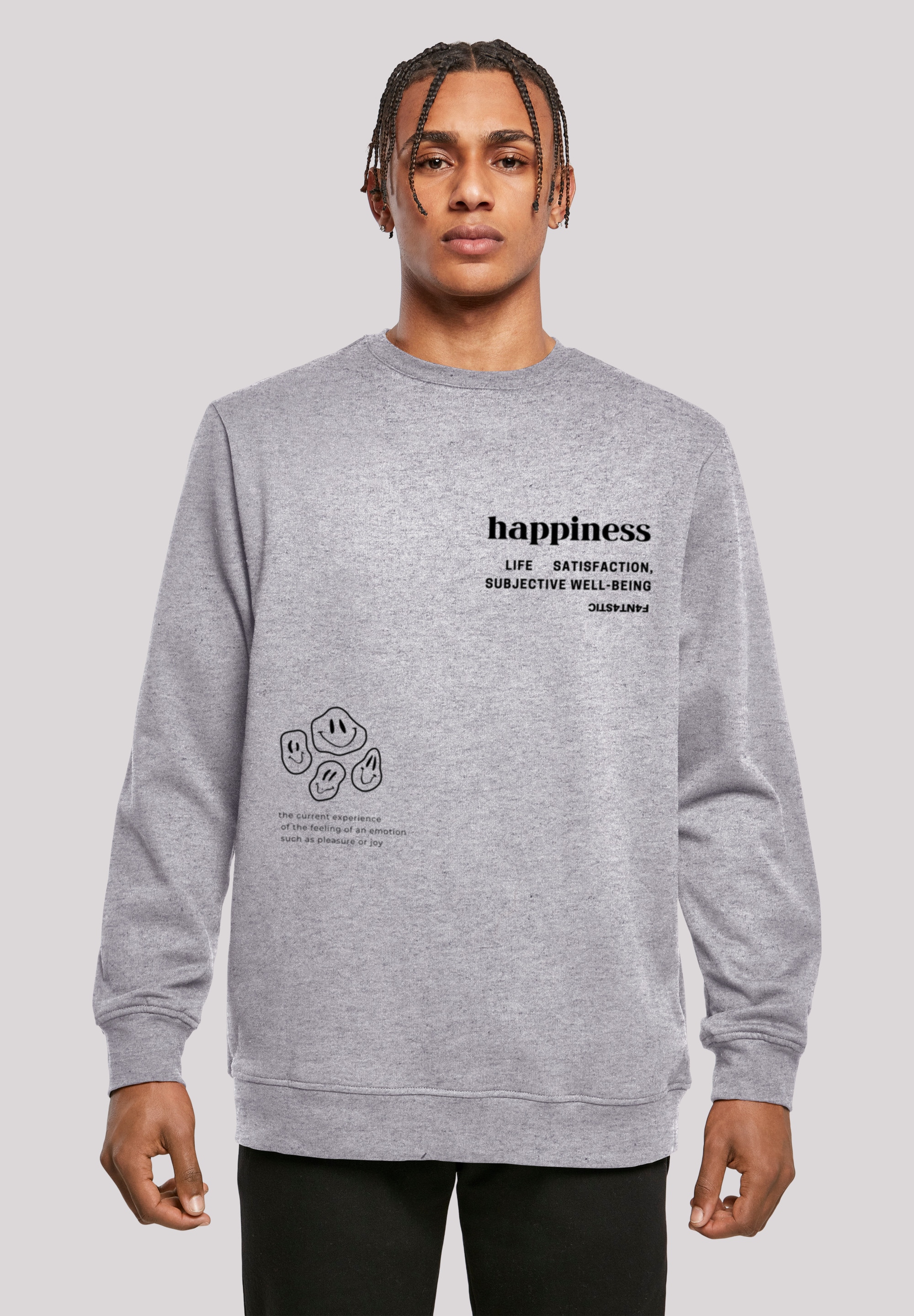 F4NT4STIC Kapuzenpullover "happiness CREWNECK", Print