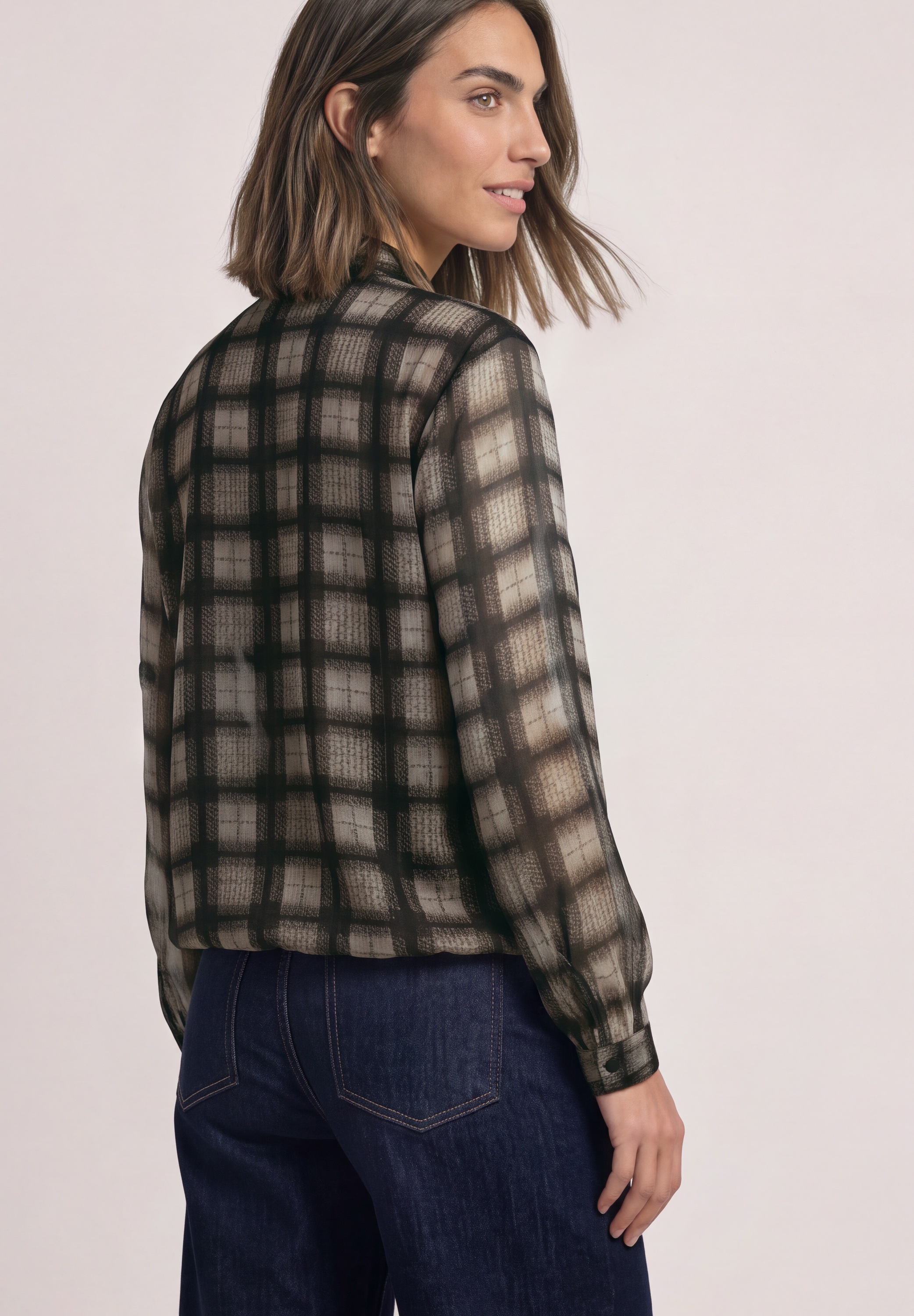 STREET ONE Langarmbluse mit allover Print