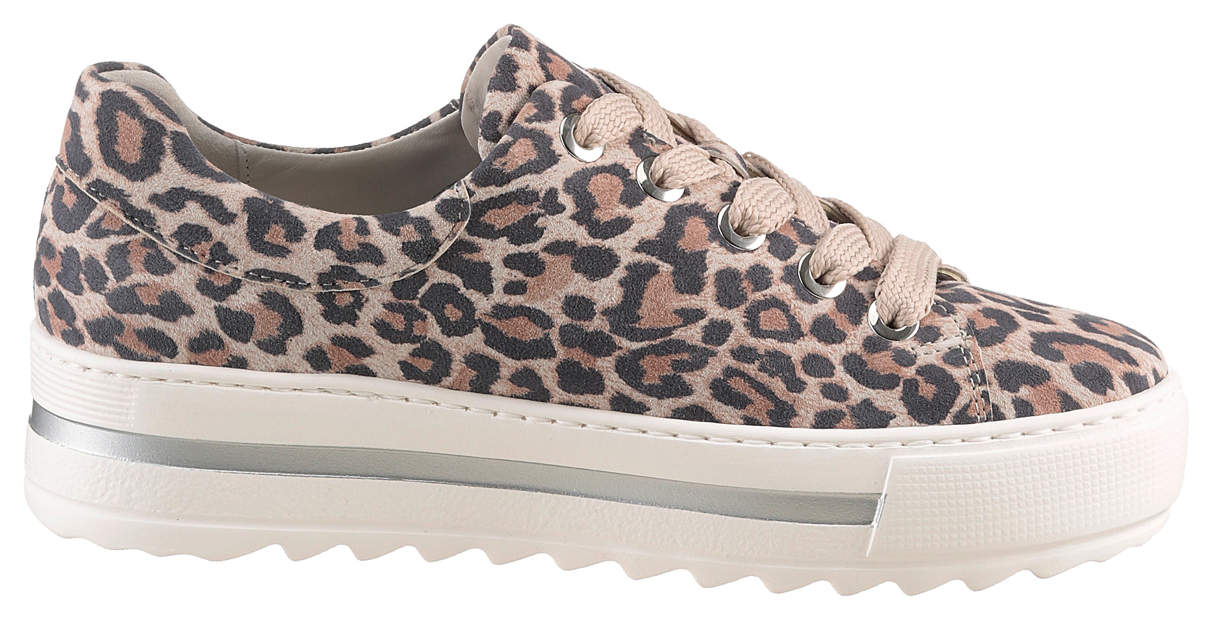 Thumbnail - Gabor Plateausneaker "FLORENZ", Freizeitschuh, Halbschuh, Schnürer, modischer Leo-Look, Weite G