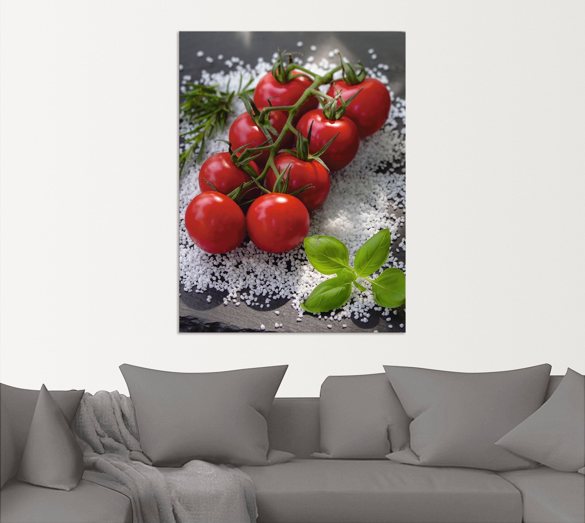 Artland Wandbild »Tomaten Rispe auf Salz« Lebensmittel 1 Stk. tlg. als Alubild, Outdoorbild, Poster in verschied. Größen
