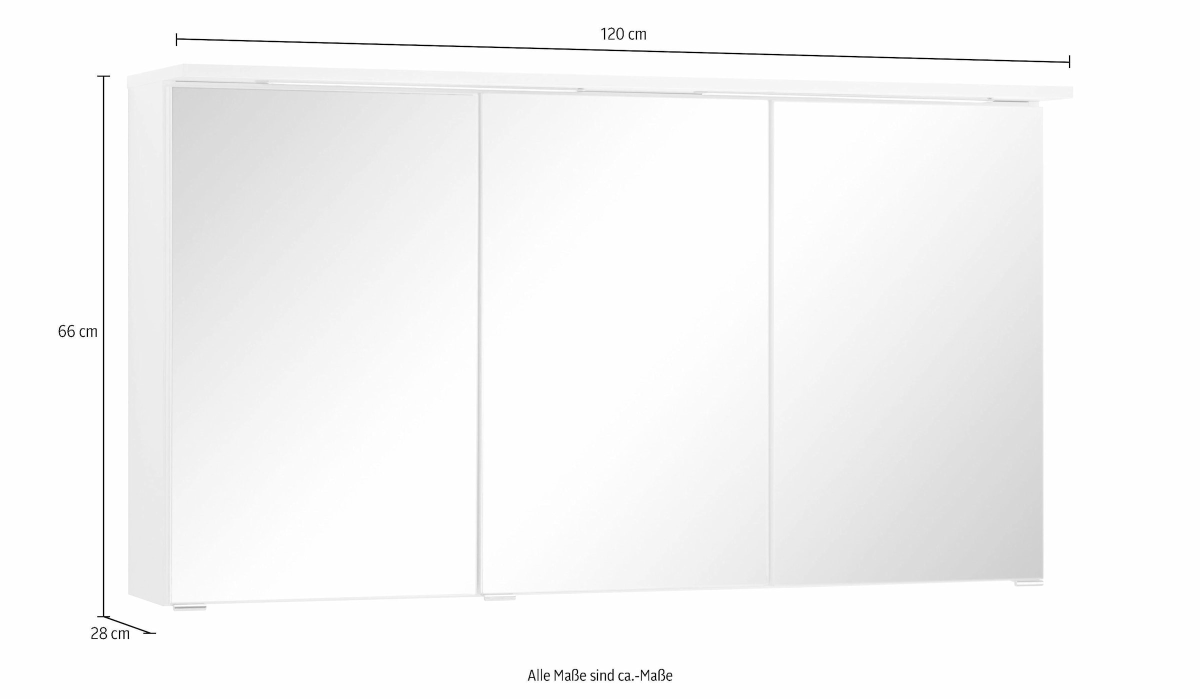 welltime Spiegelschrank »Ravenna«, Breite 120 cm, mit LED Beleuchtung