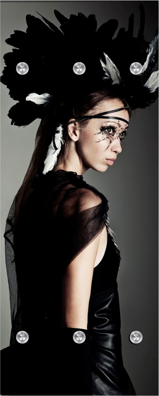 Garderobenleiste »Frau mit Kopfschmuck«, mit 6 Haken, 50 x 120 cm