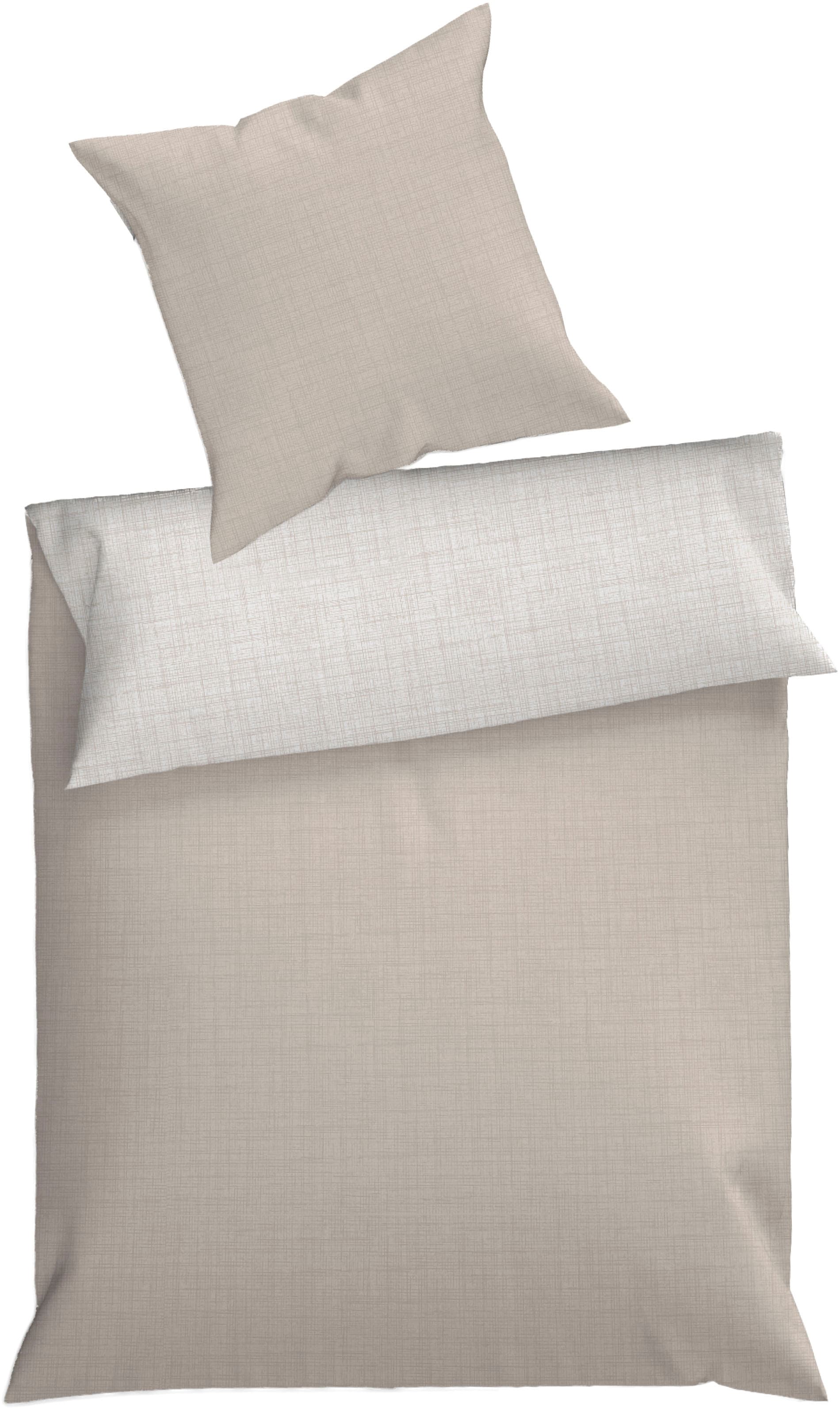 Dyckhoff Wendebettwäsche "Uni" 2 Stk. Baumwolle, Renforcé, 100x135, Baby, Unifarben Meerblau, Reißverschluss