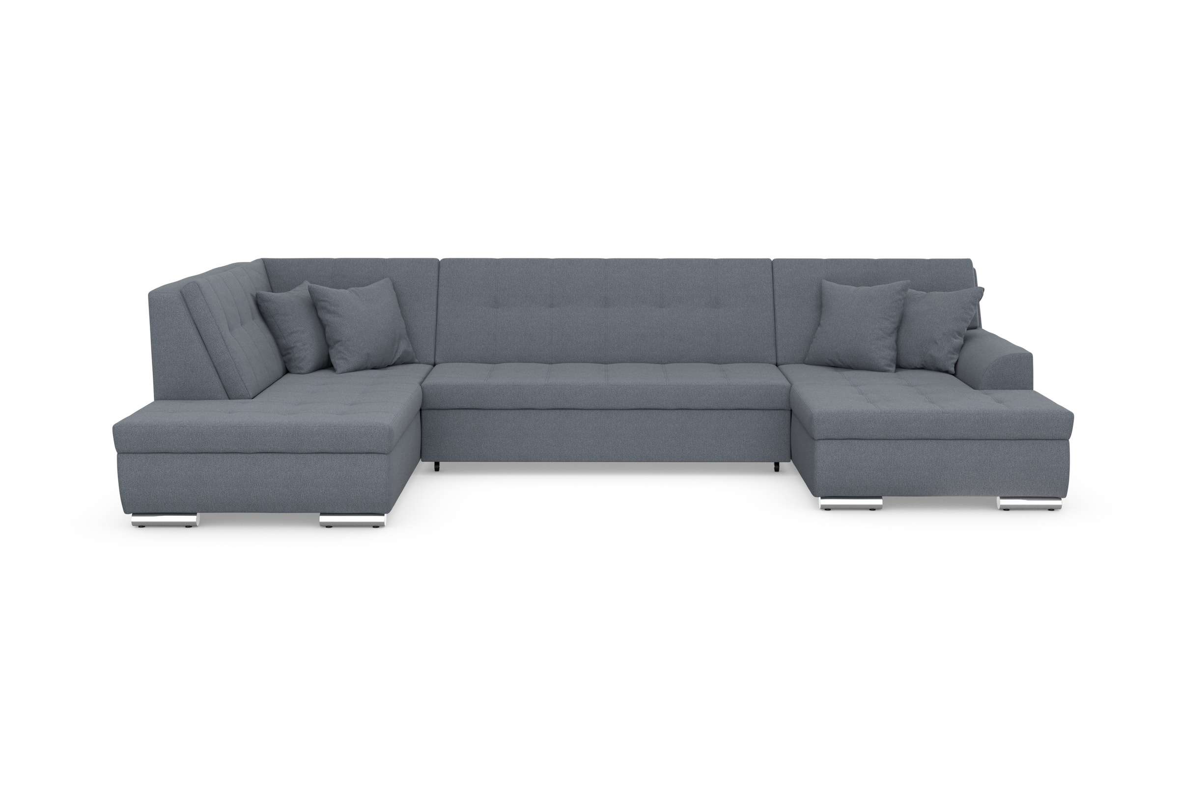 DOMO collection Wohnlandschaft »Treviso incl. Zierkissen, moderne Steppung, XXL: B/T/H: 364/201/83 cm«, wahlweise mit Bettfunktion, in vielen Bezugsarten auch in Cord U-Form