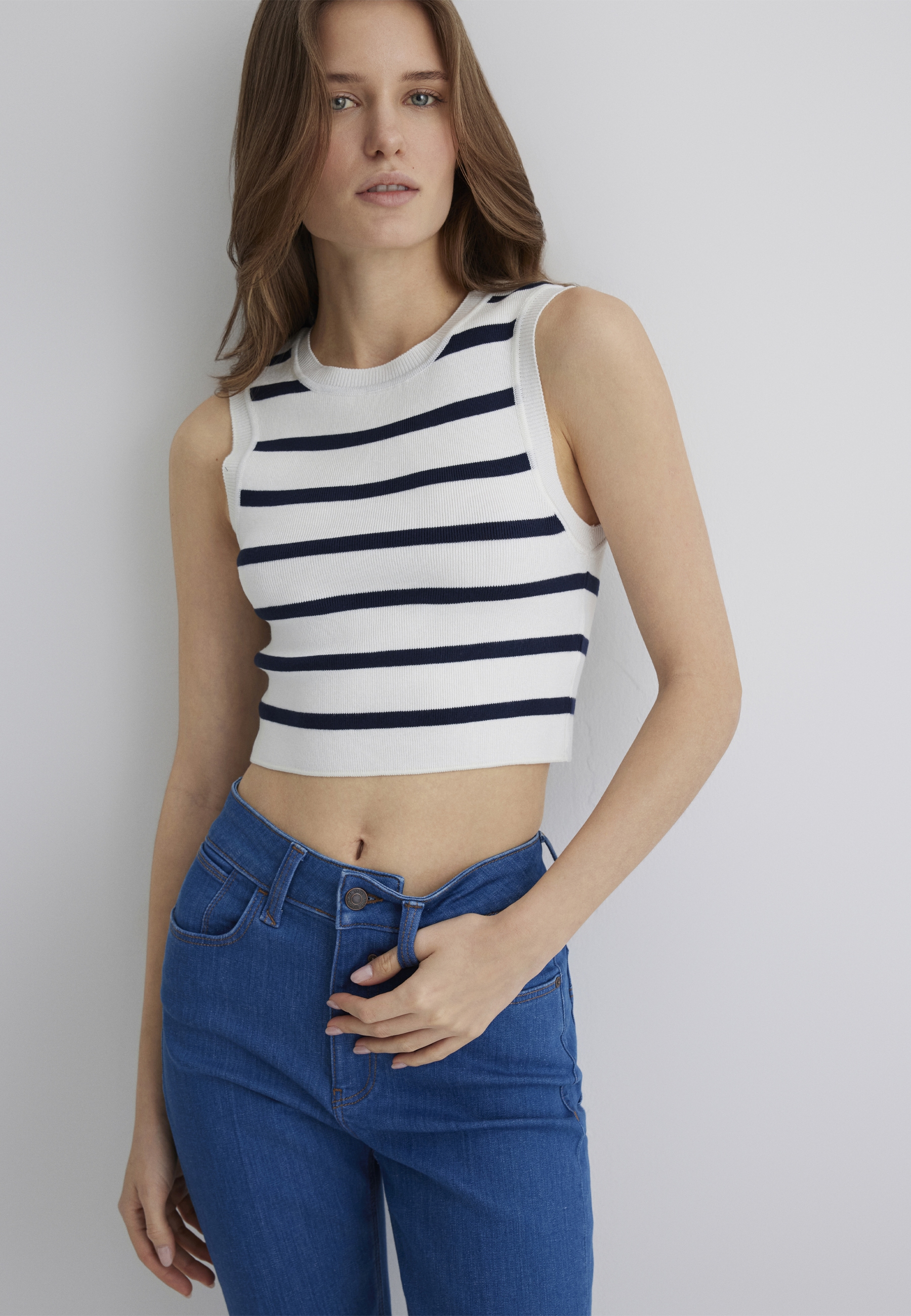 Mavi Strickpullover »NONSLEEVE TRICOT«, Top ärmellos