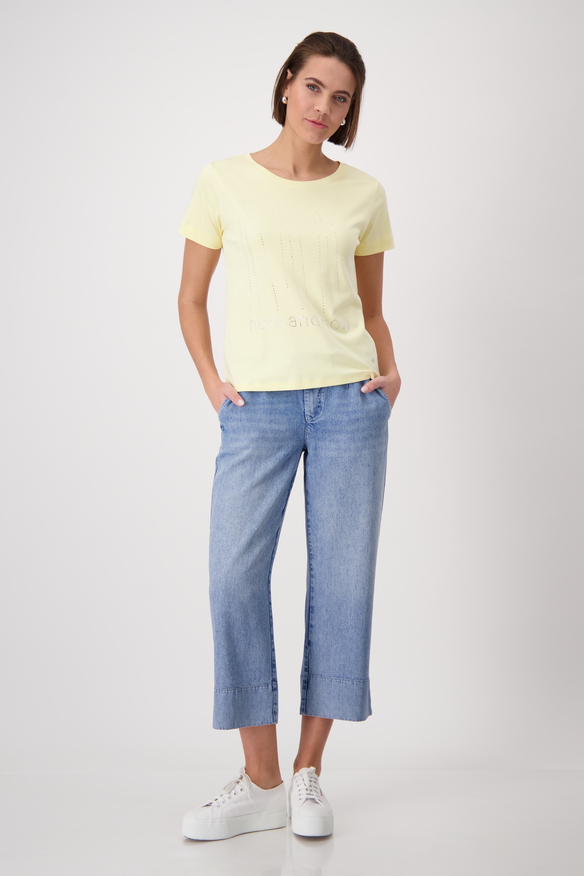 Monari Rundhalsshirt, mit Glitzernieten