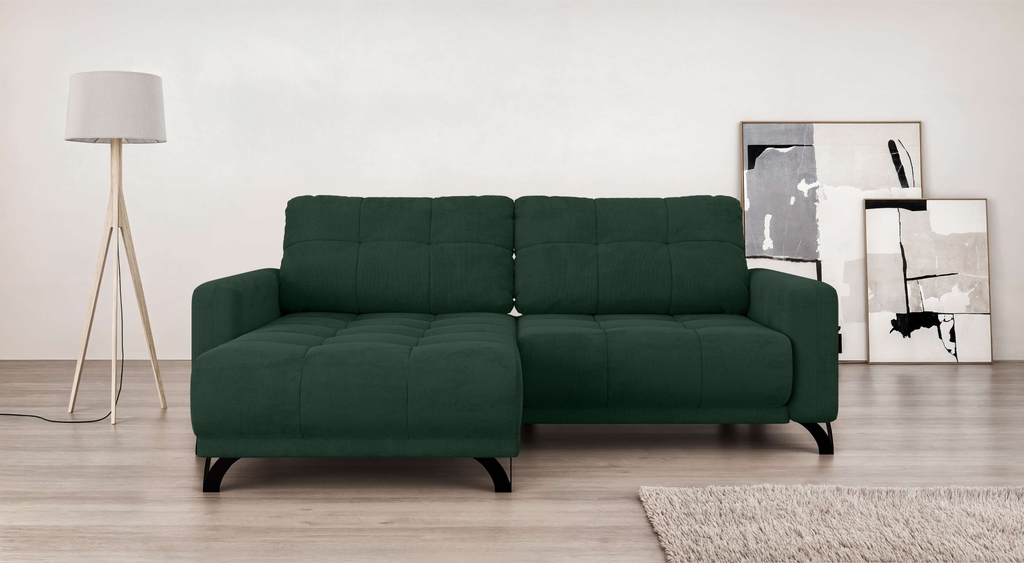 INOSIGN Ecksofa »FAIRVIEW mit verstellbaren Rückenlehne, Maße B/T/H: 234/174/93 cm«, L-Form mit Wellenunterfederung, Recamiere beidseitig montierbar