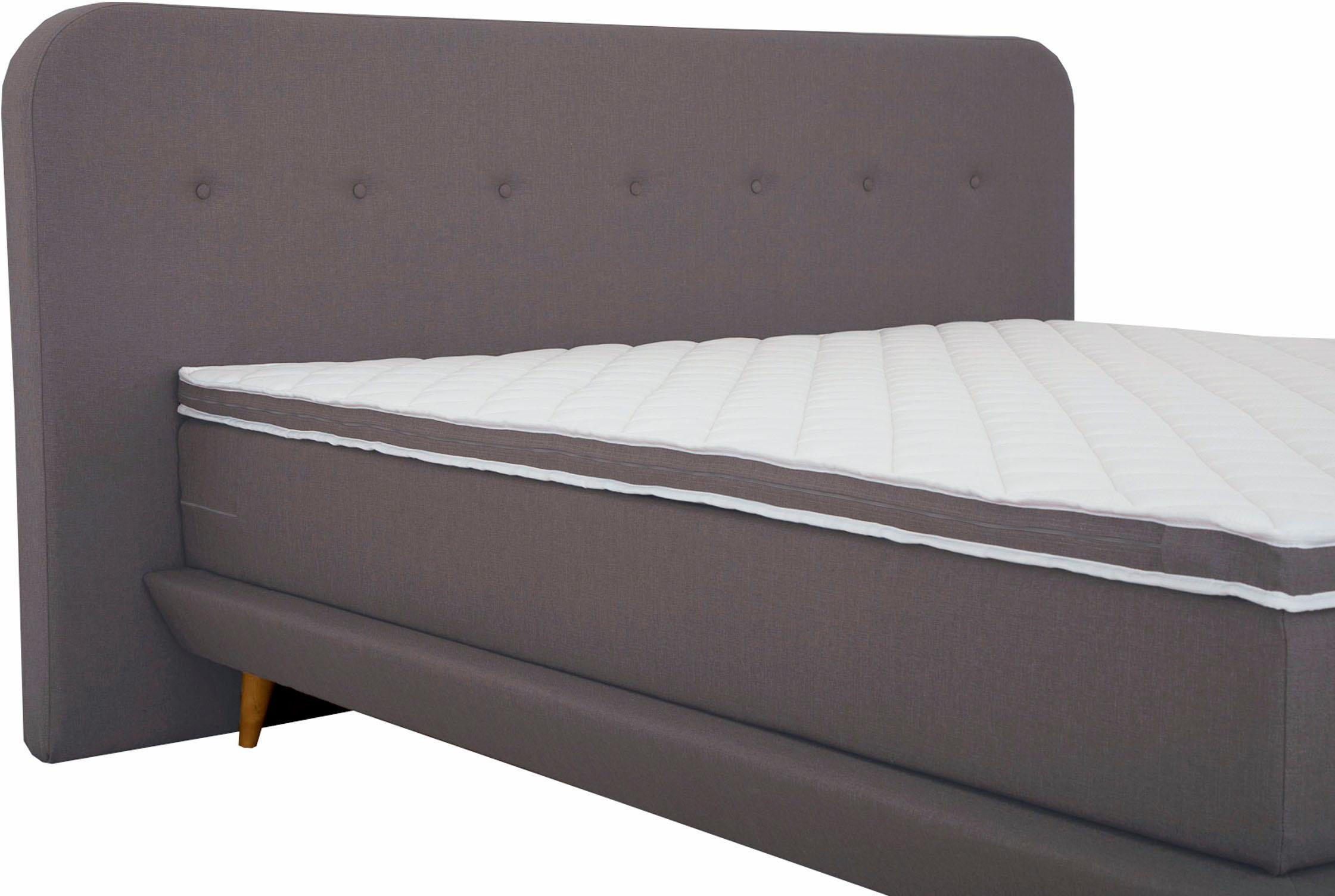 andas Boxspringbett »Premium«, Steppung mit Knopfheftung, inkl. Topper