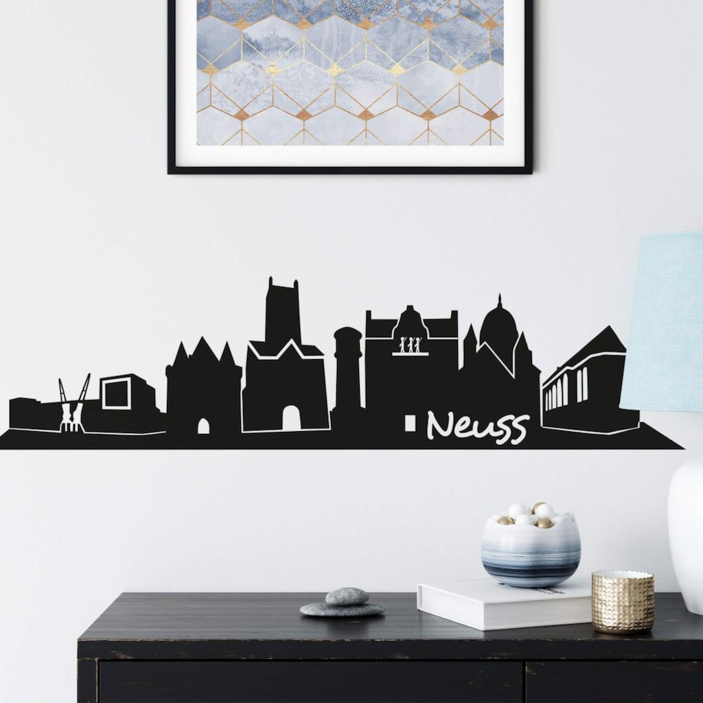 Wall-Art Wandtattoo »XXL Stadt Skyline Neuss 80cm«, (1 St.)