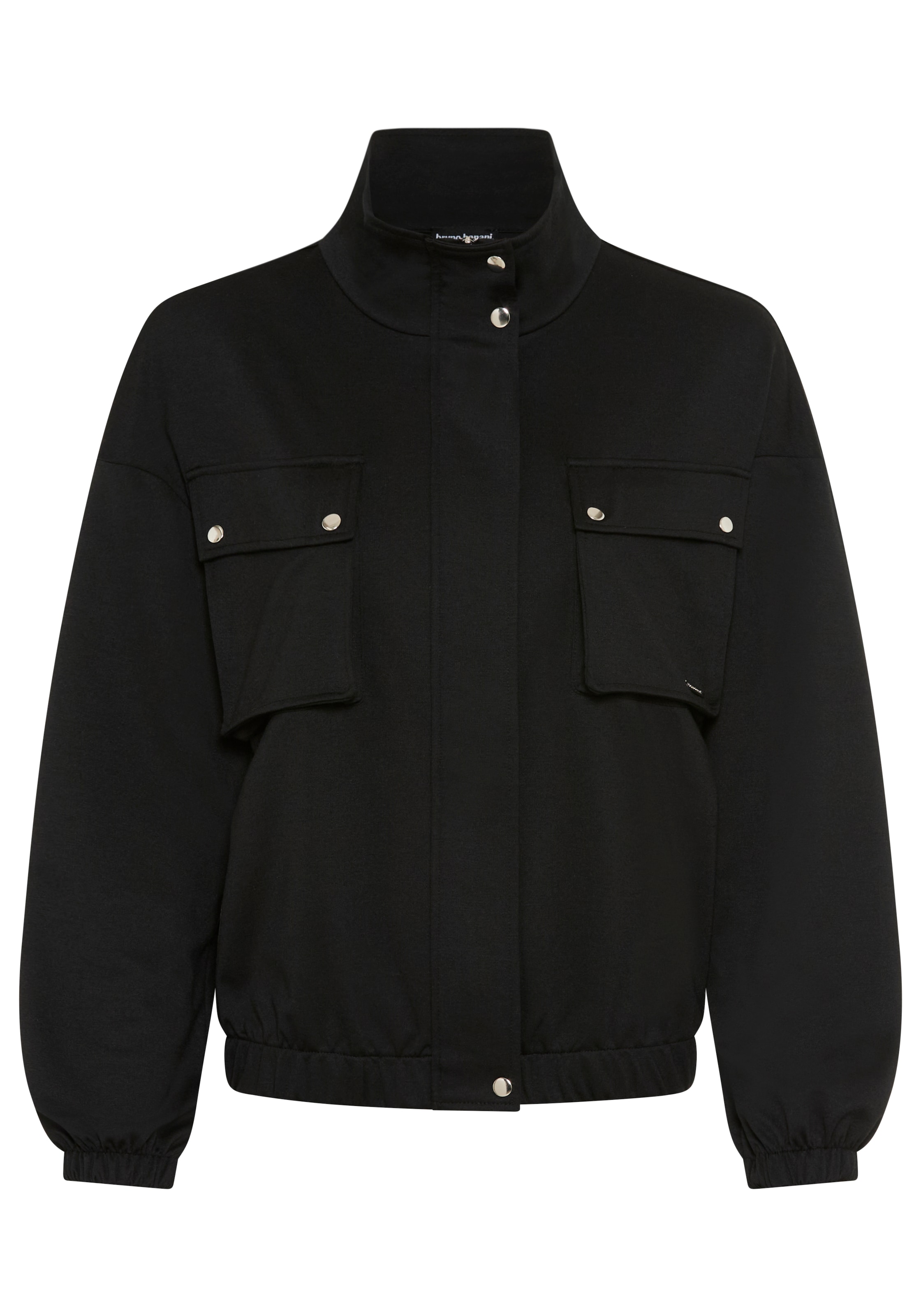 Bruno Banani Sweatjacke »in modischer Blouson-Form« und eleganten Knöpfen, hüftlange Schnittform, mit Stehkragen