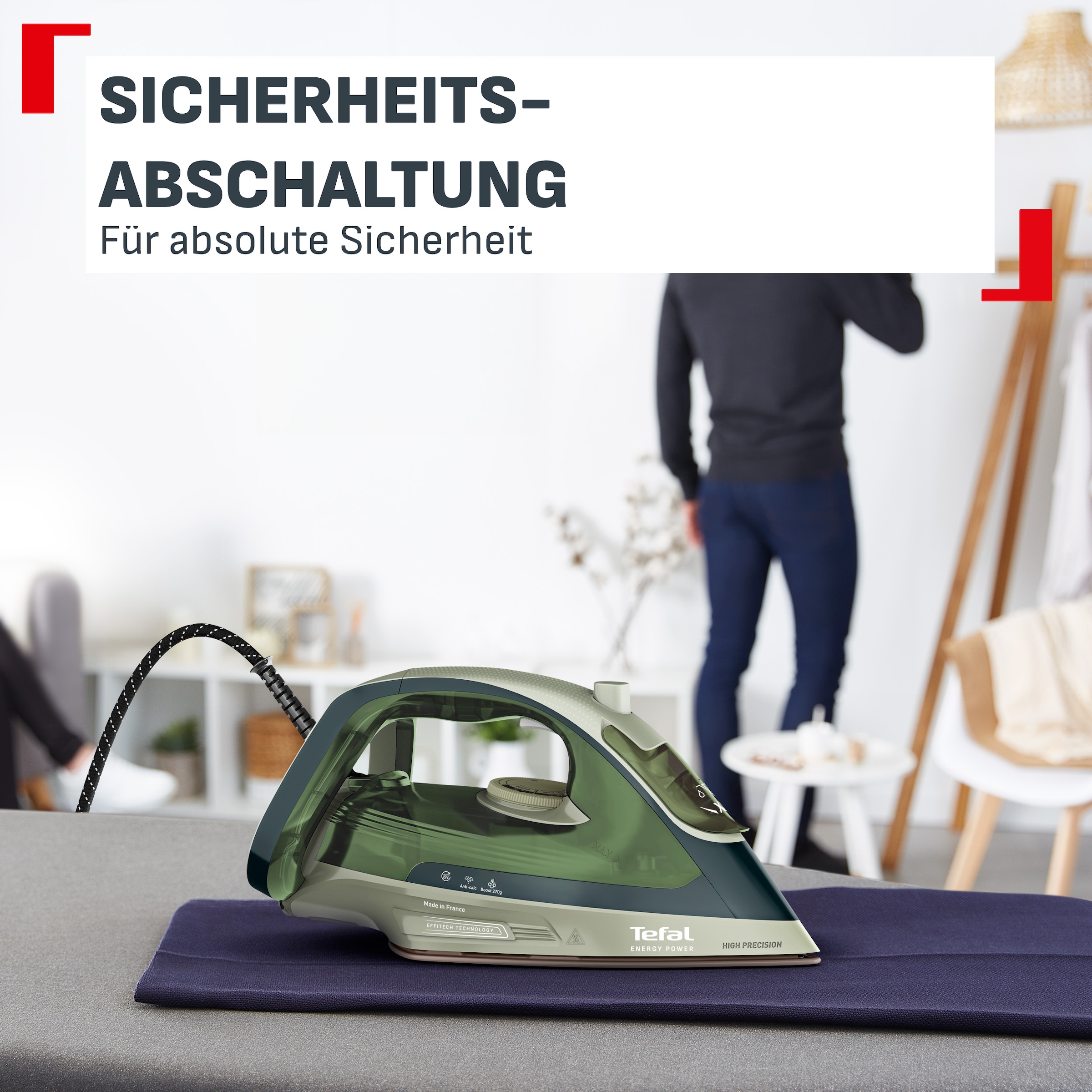 Tefal Dampfbügeleisen »Energy Power« 1500 W Dampfsteuerung per Knopfdruck, Abschaltautomatik, Vertikaldampf