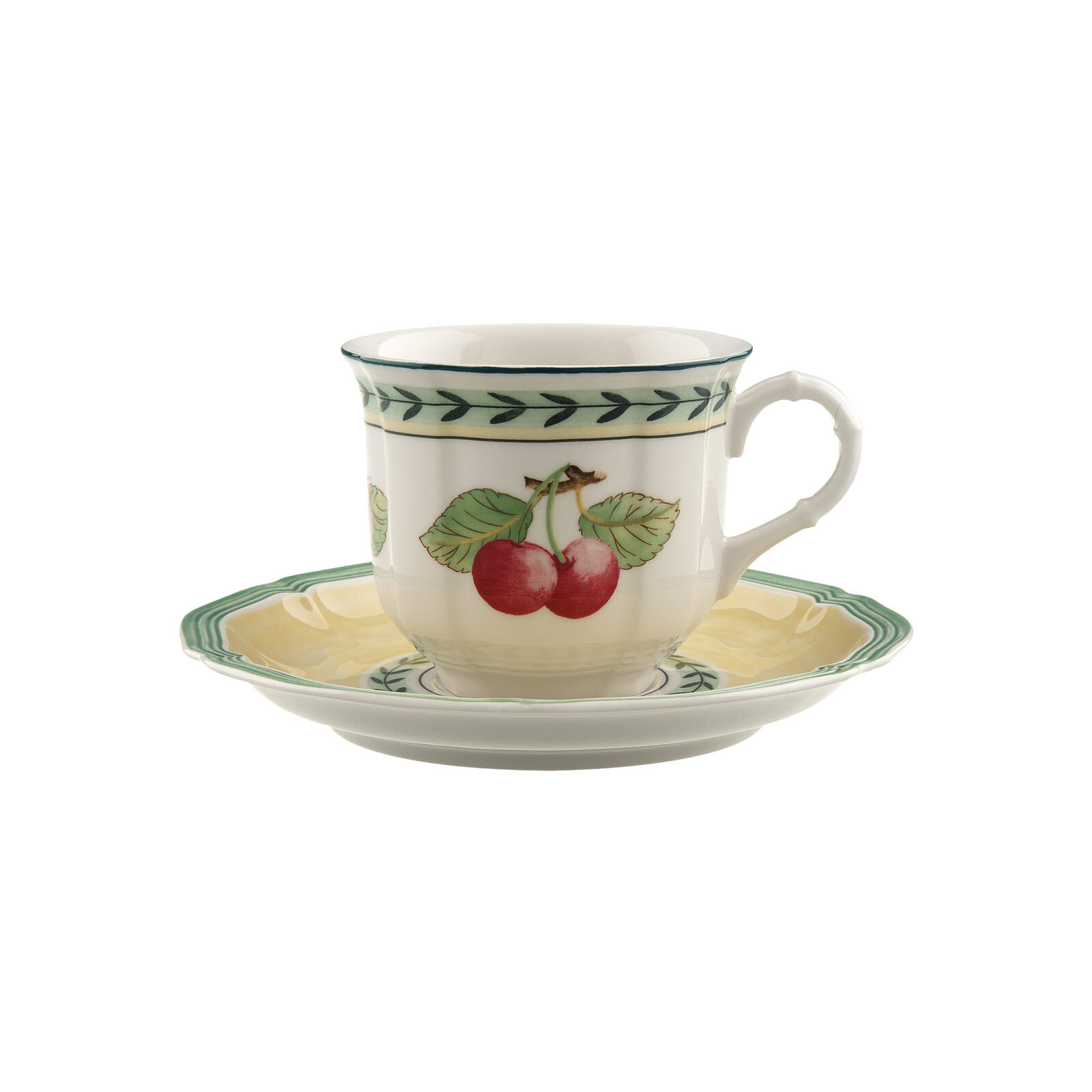 Villeroy & Boch Tasse "Kaffeetasse mit Untertasse French Garden Fleurence 120 ml bunt" Spülmaschinengeeignet, Mikrowellenfest