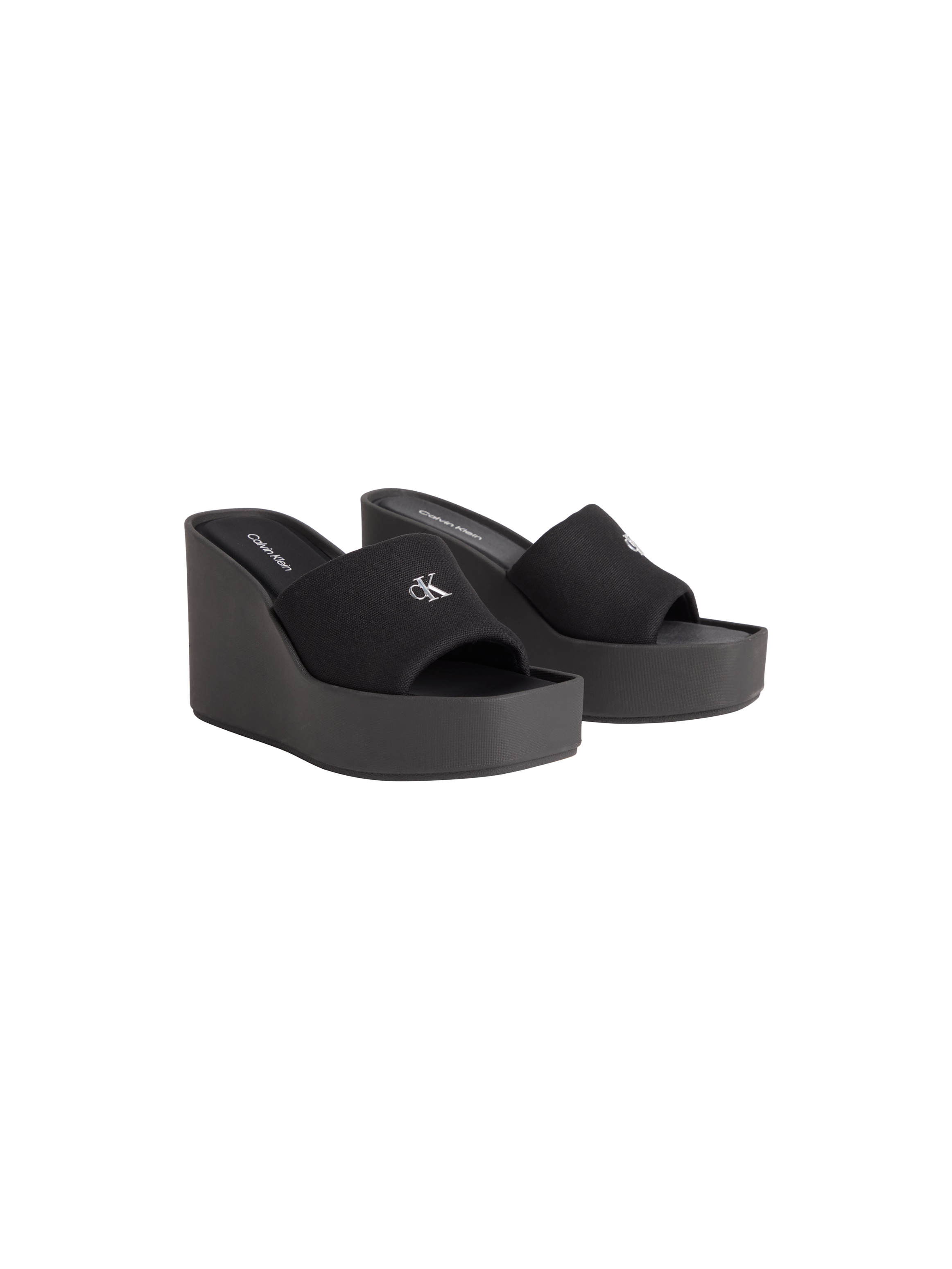 Calvin Klein Keilpantolette "WEDGE 70 SNDL CANV MG" Sommerschuh, Pantolette günstig online kaufen