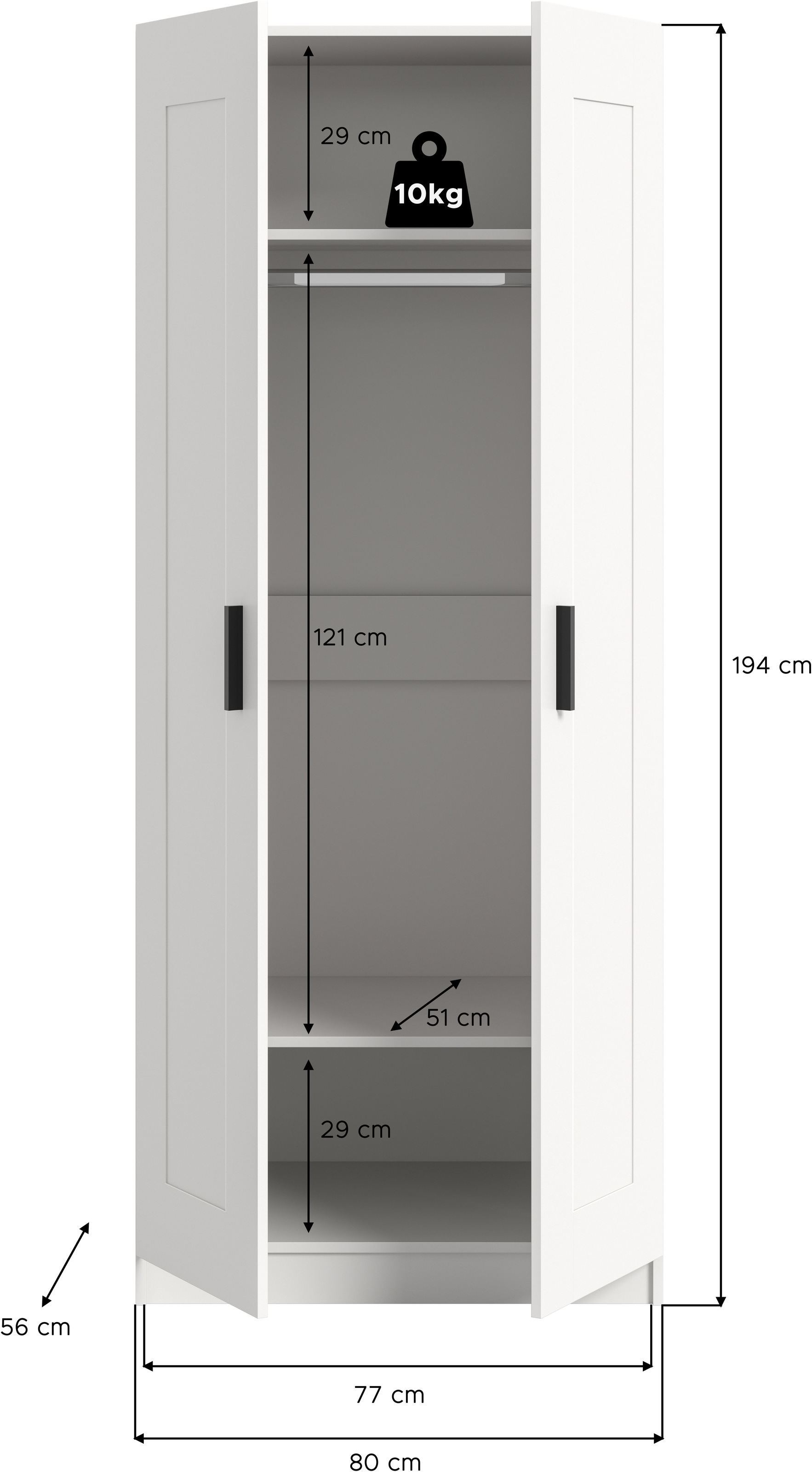 Home affaire Kleiderschrank »Farmsen, TOPSELLER!, Schlafzimmerschrank, Garderobe, Schrank« in verschiedenen Größen und Ausführungen erhältlich,  Kleiderschrank, Schlafzimmer, Garderobenschrank, Flur