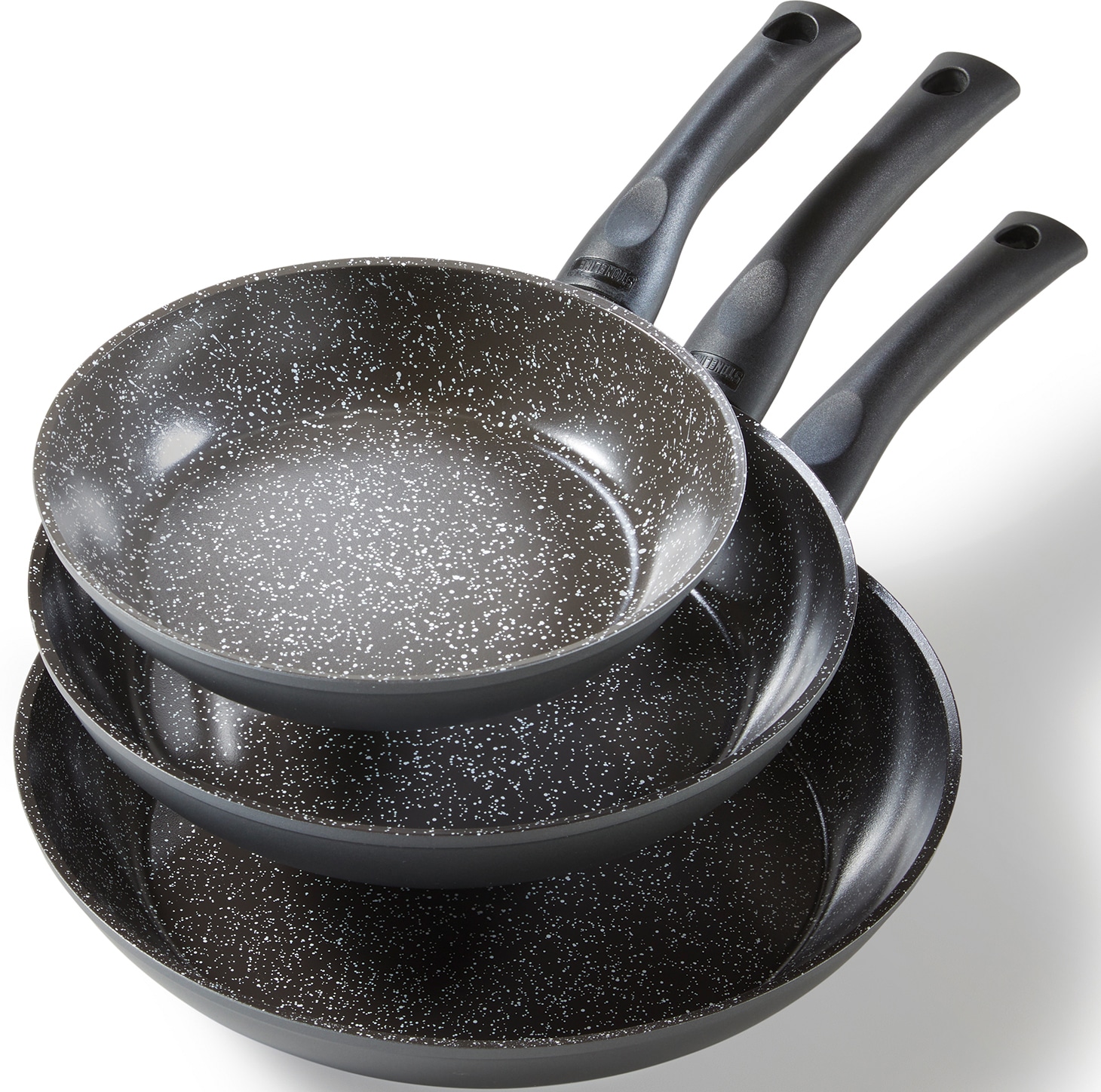 STONELINE Pfannen-Set »CERAMIC«, Aluminium, (Set, 3 tlg., je 1 Bratpfanne Ø 20/24/28 cm, H: 4,5/5/5,5 cm, - 1,0/1,7/2,7 l), Induktion