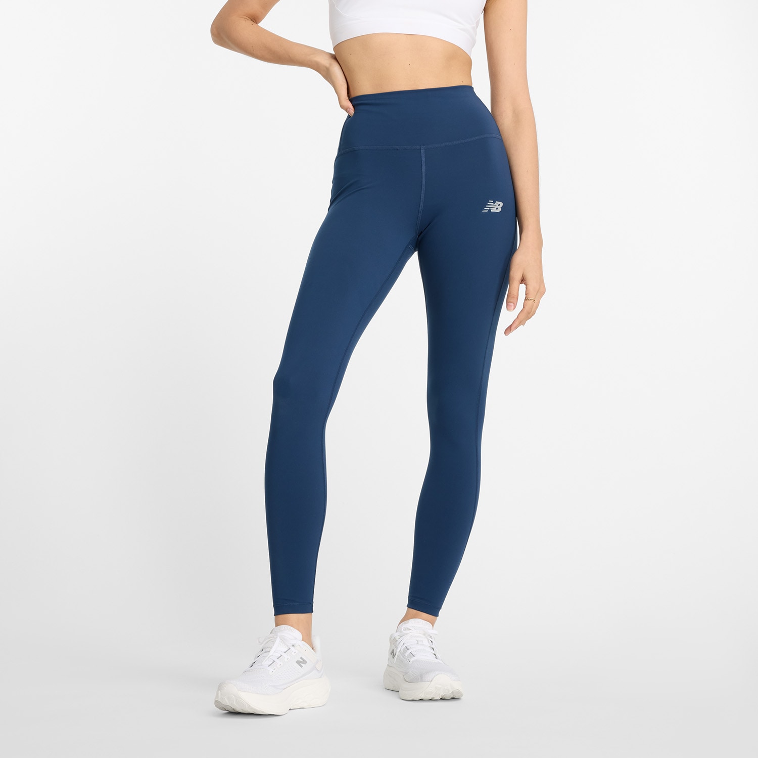 New Balance Lauftights "Sleek High Rise Legging 27"", mit Label